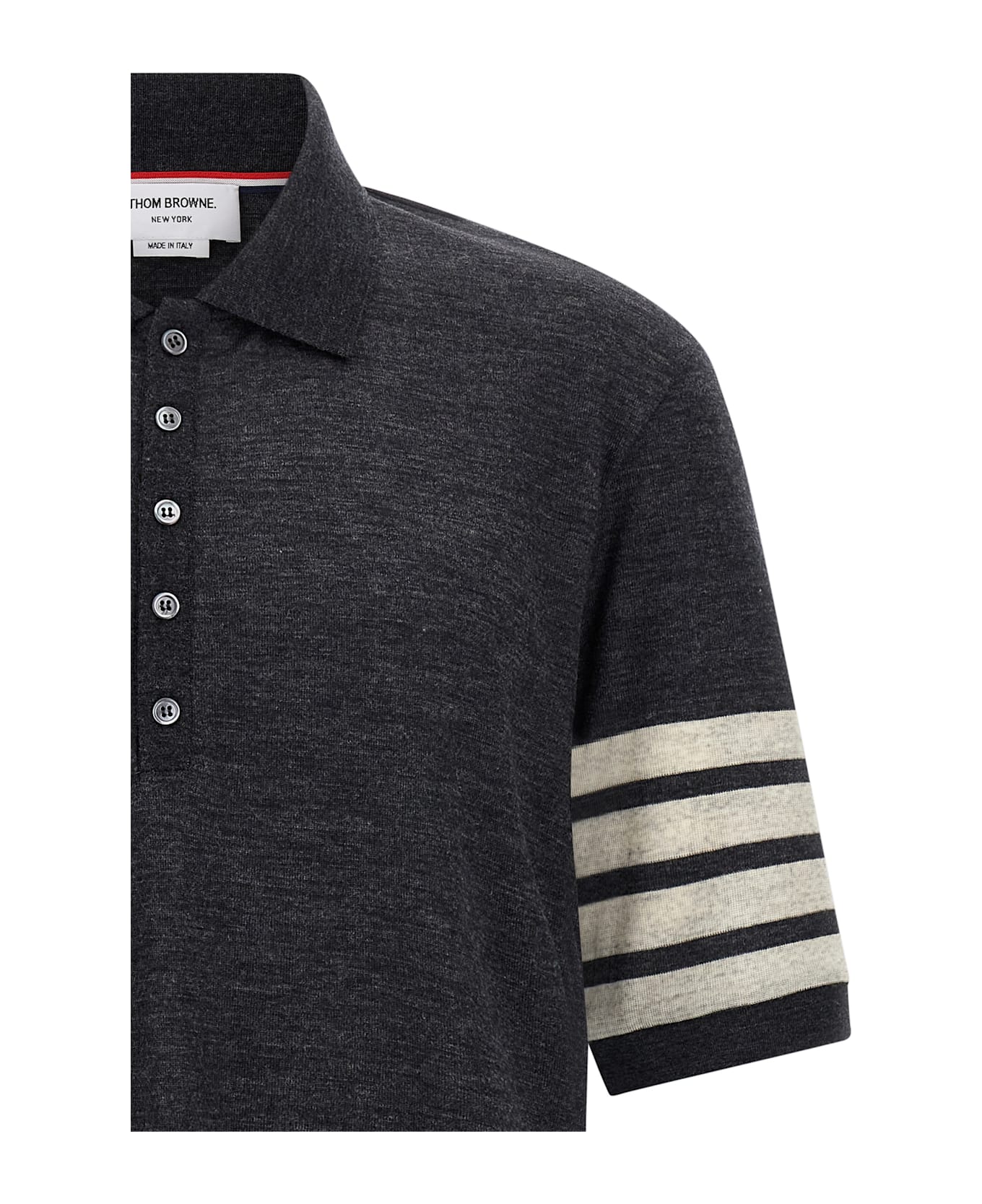 Thom Browne 
4bar
 Polo Shirt - CHARCOAL