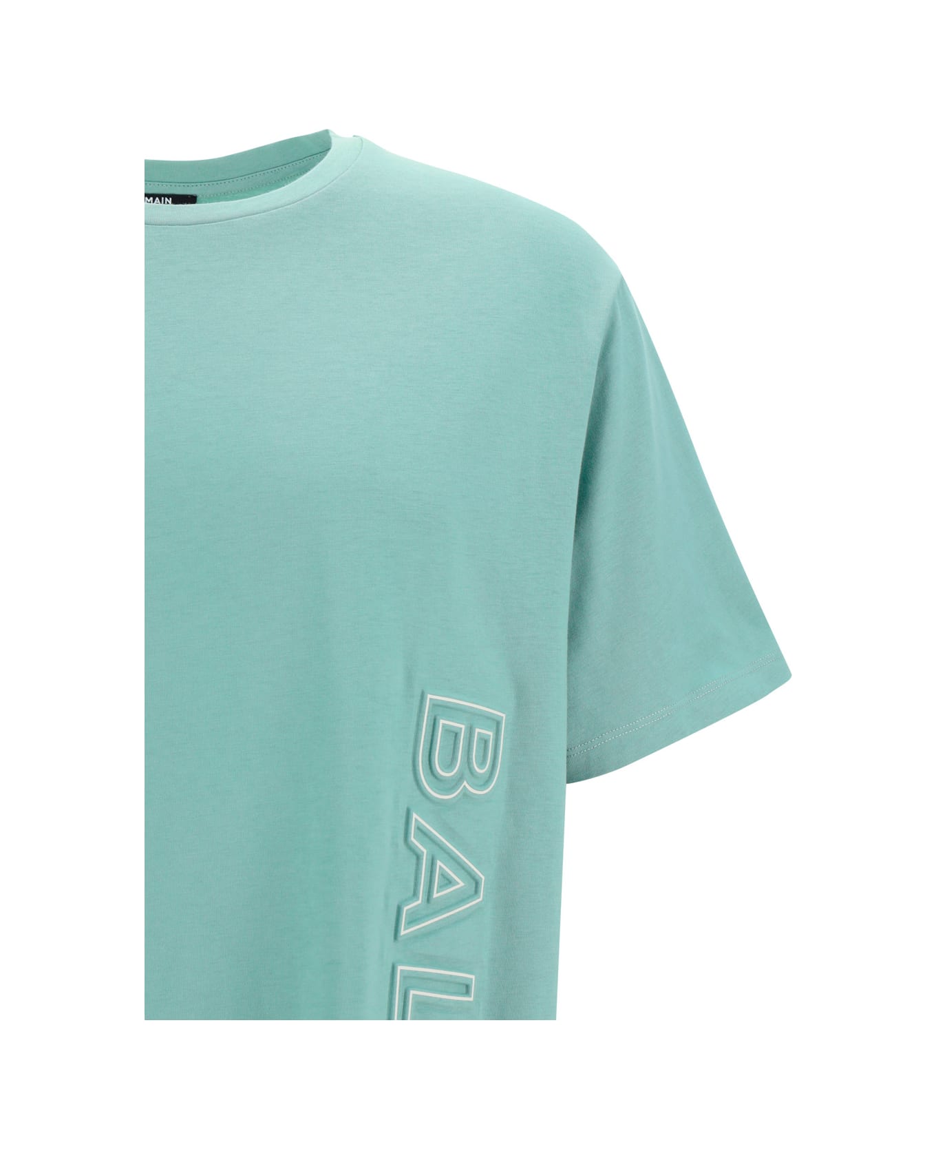 Balmain Cotton T-shirt With Logo - green