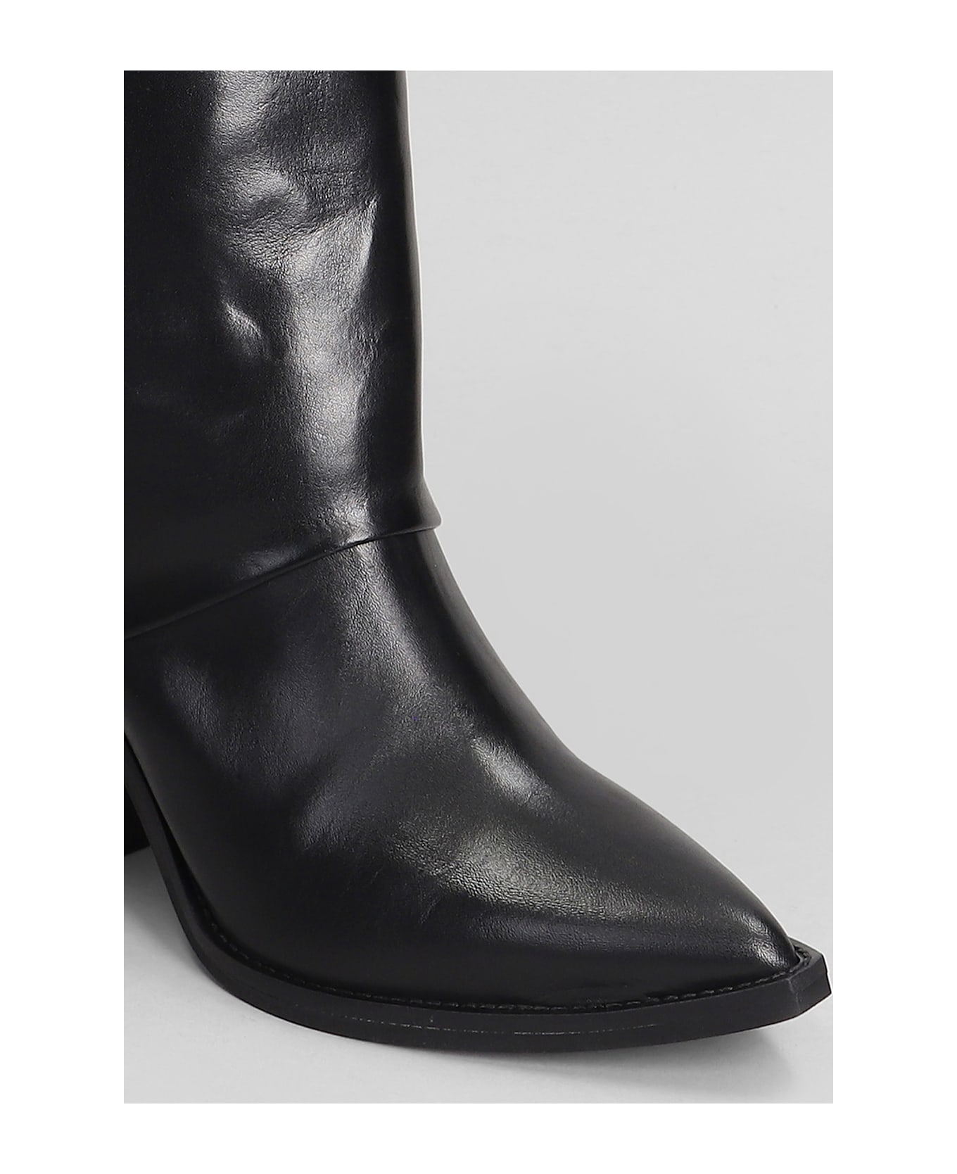Julie Dee High Heels Boots In Black Leather - black