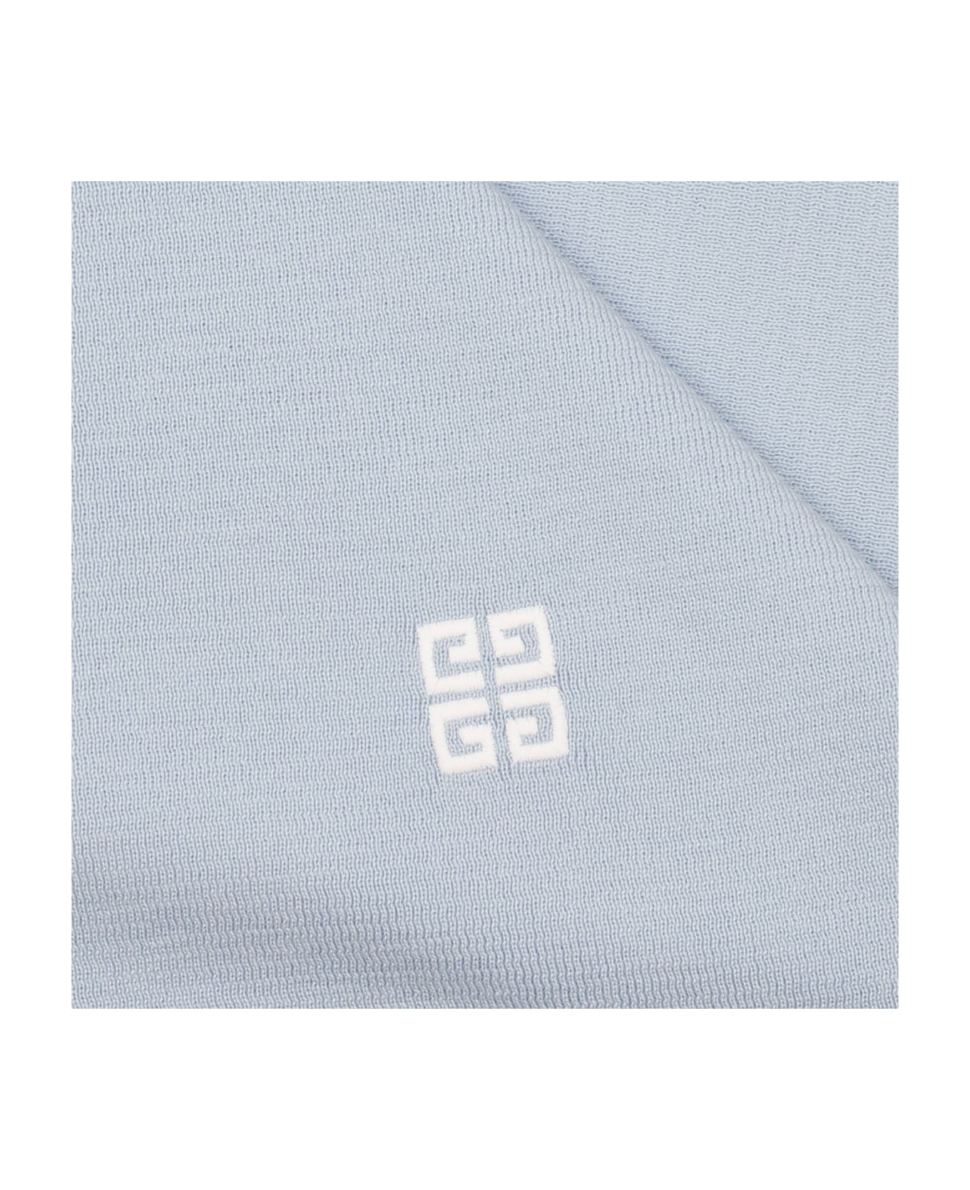 Givenchy Wool Scarf - Light Blue White