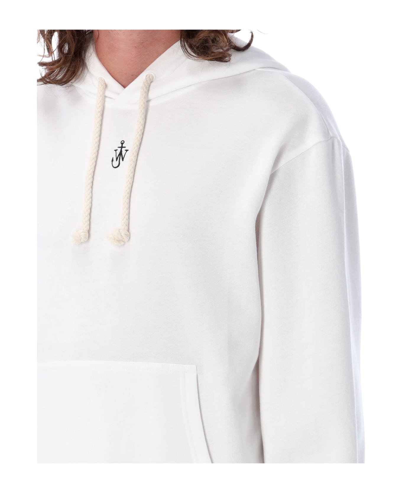 J.W. Anderson Anchor Embroidery Hoodie - WHITE フリース