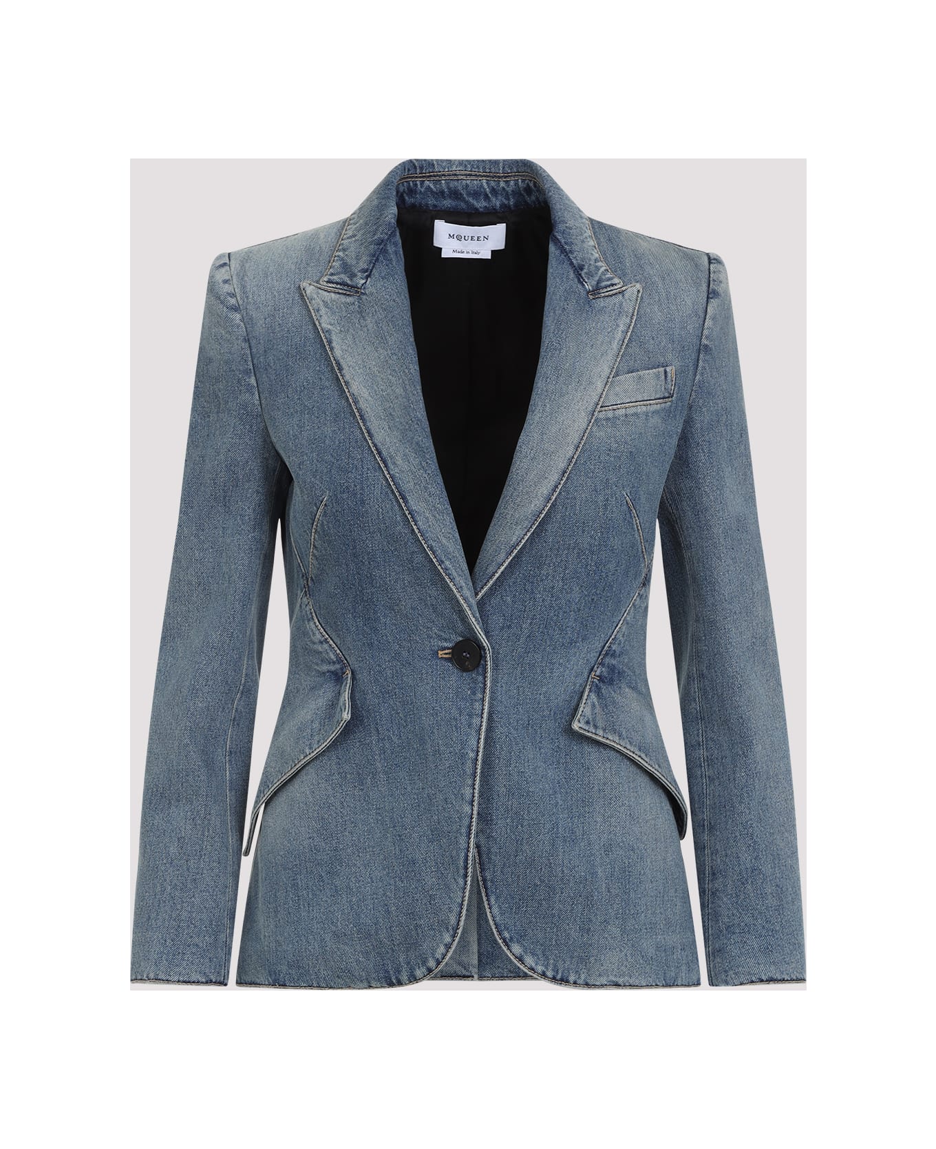 Alexander McQueen One Button Jacket - Indigo Stonewashed