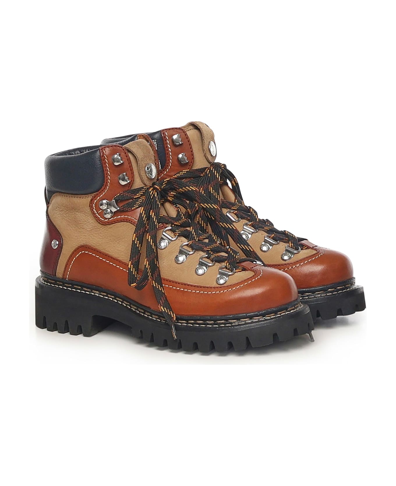 Dsquared2 Canadian Hiking Boots - BEIGE/CAMEL/BLACK