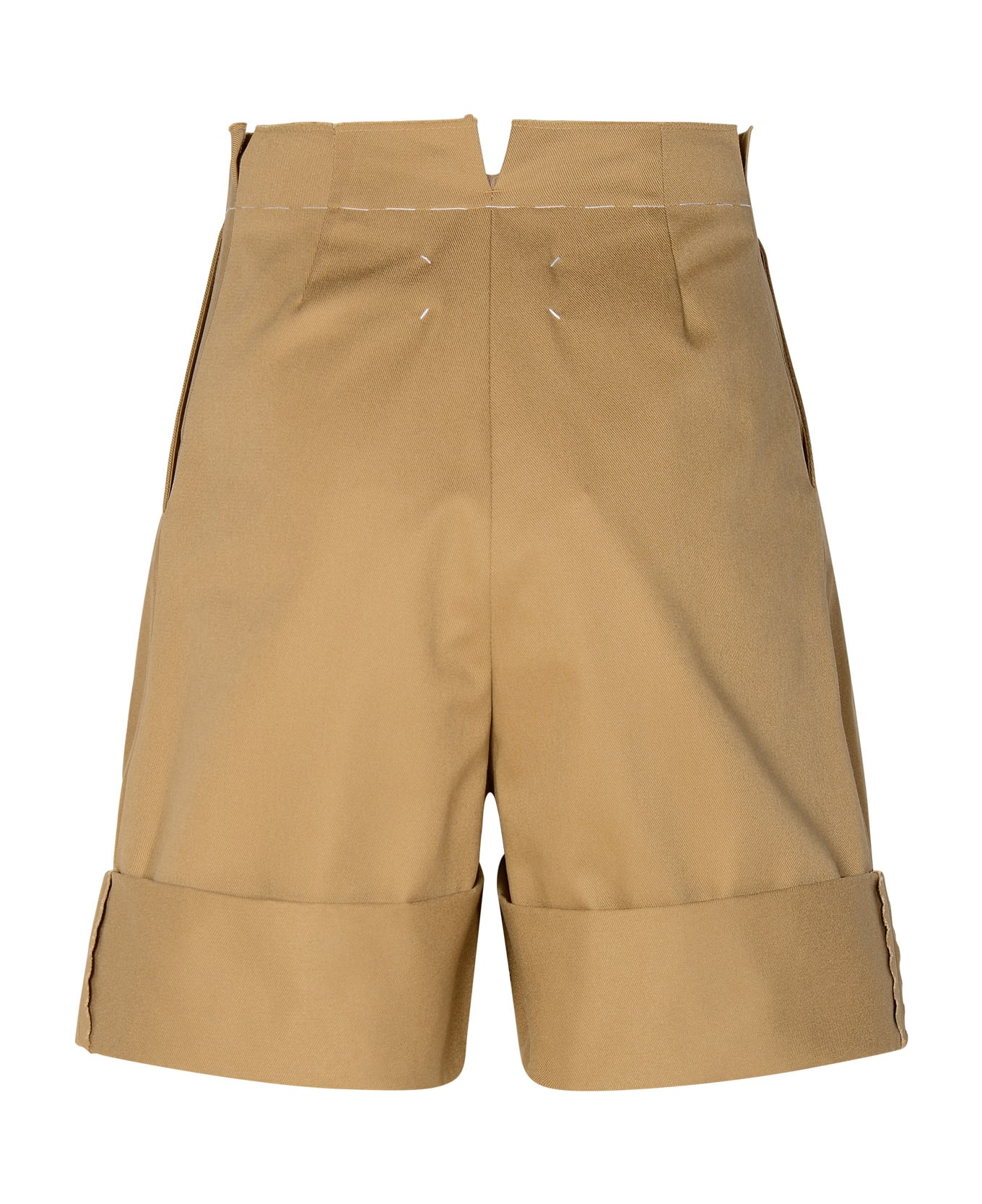 Maison Margiela Beige Cotton Blend Bermuda Shorts - NEUTRALS