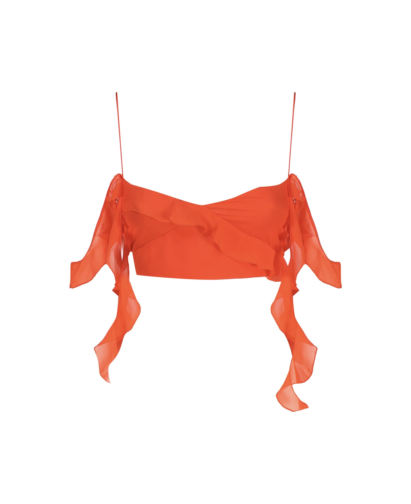 The Andamane Top With Ruffles - Orange トップス