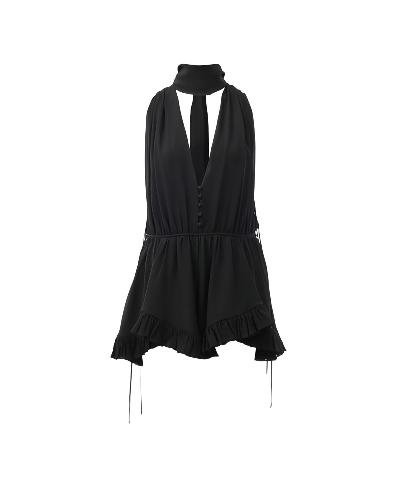 Chloé Silk Georgette Jumpsuit - Black