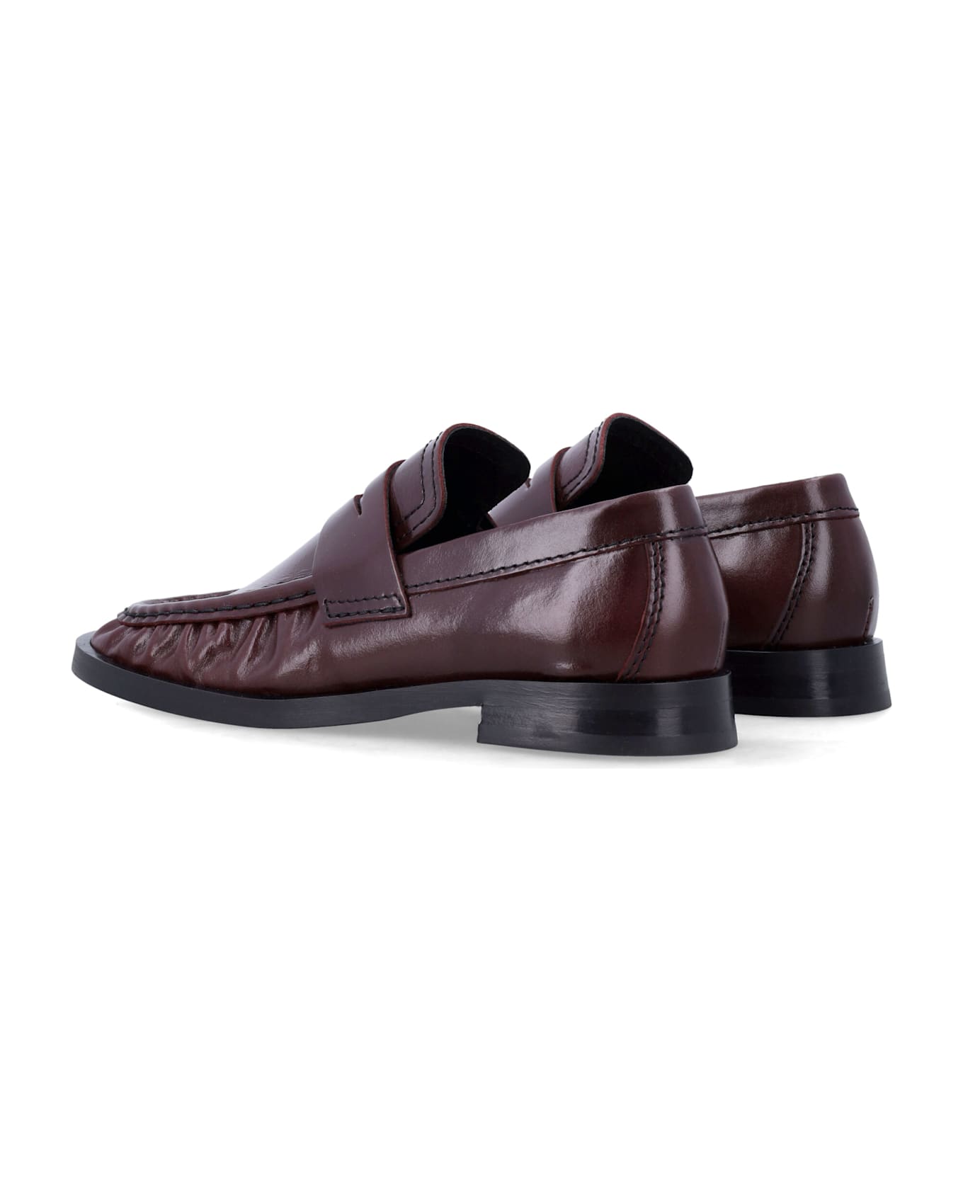 Miista Zita Bordeaux Leather Loafers - BURGUNDY