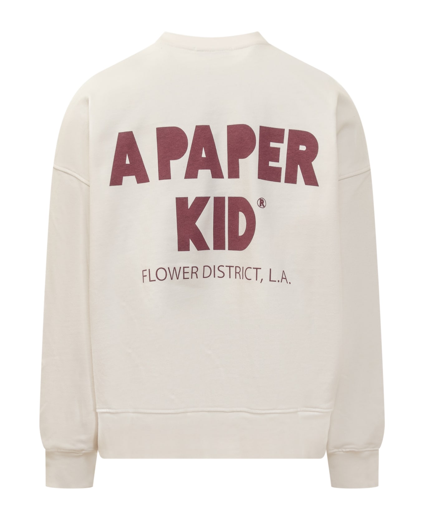 A Paper Kid Oversize Sweatshirt With Print - CREMA/CREAM