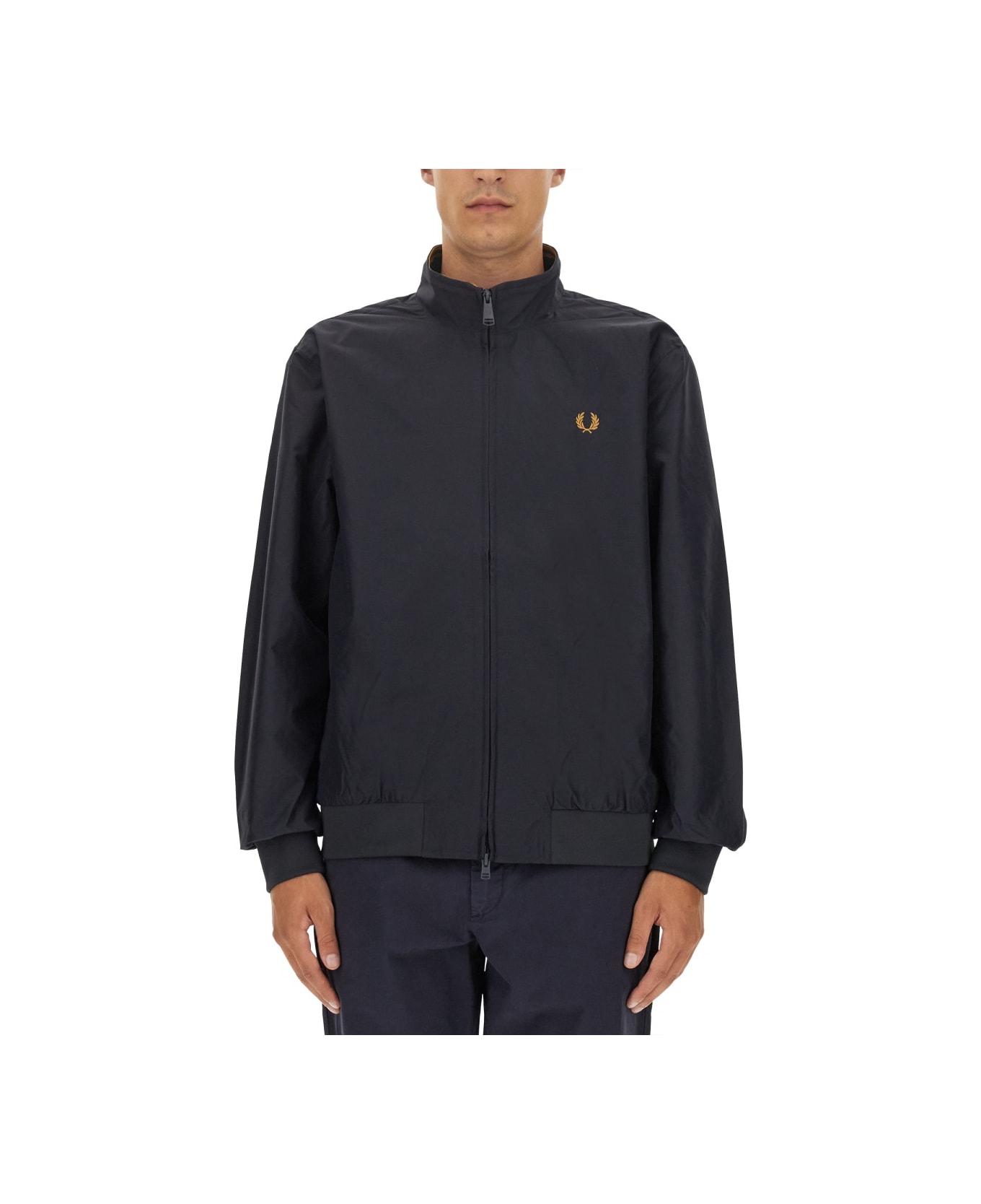 Fred Perry Jacket With Logo - BLUE