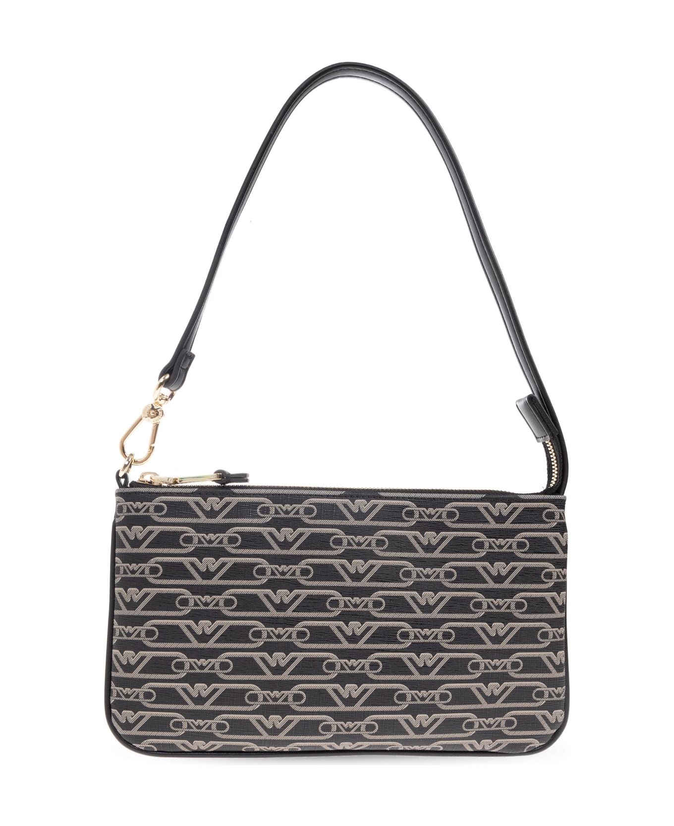 Emporio Armani Shoulder Bag With Monogram - BLACK/NEUTRALS