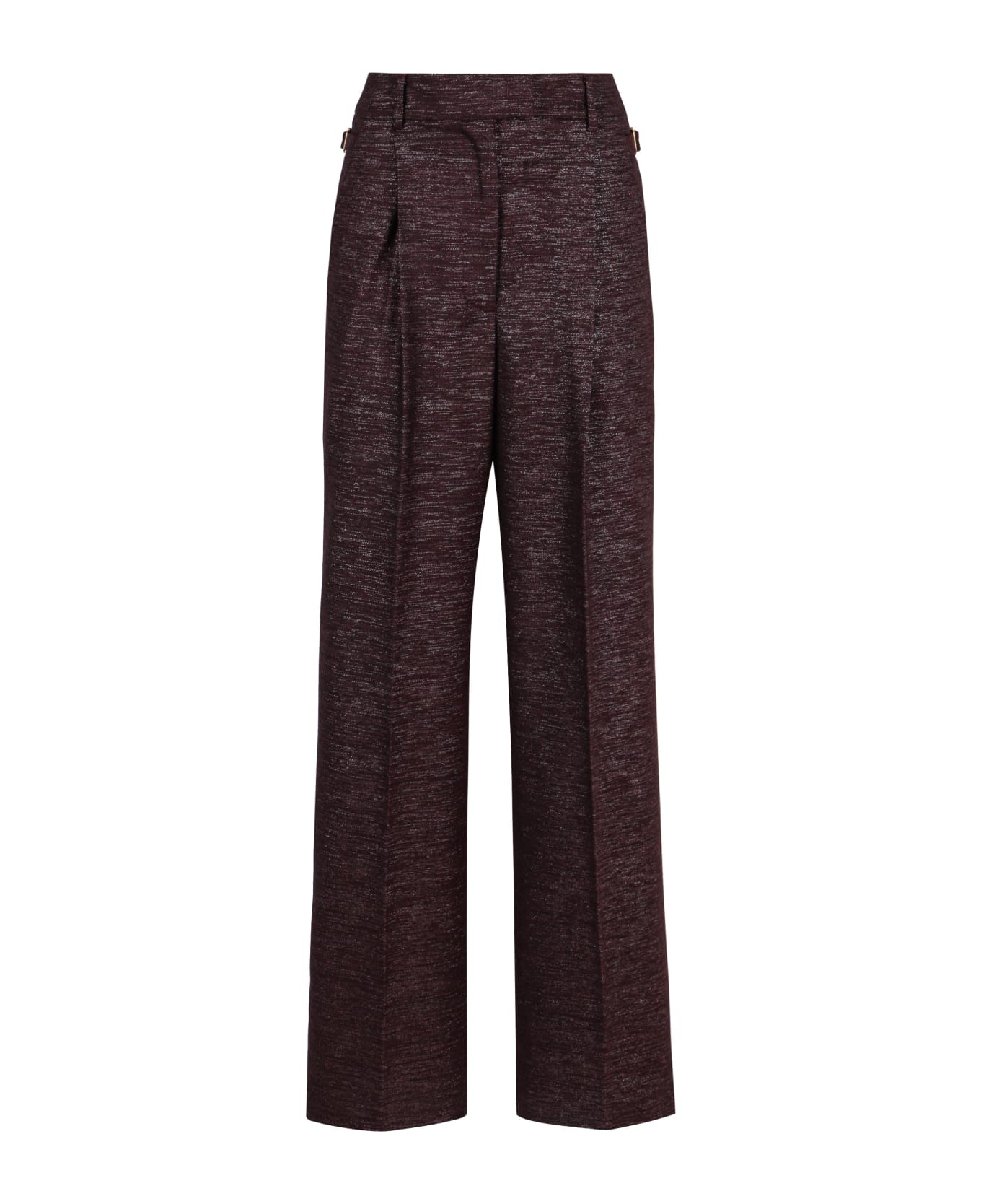 PT Torino Knitted Lurex Wide-leg Trousers - Burgundy