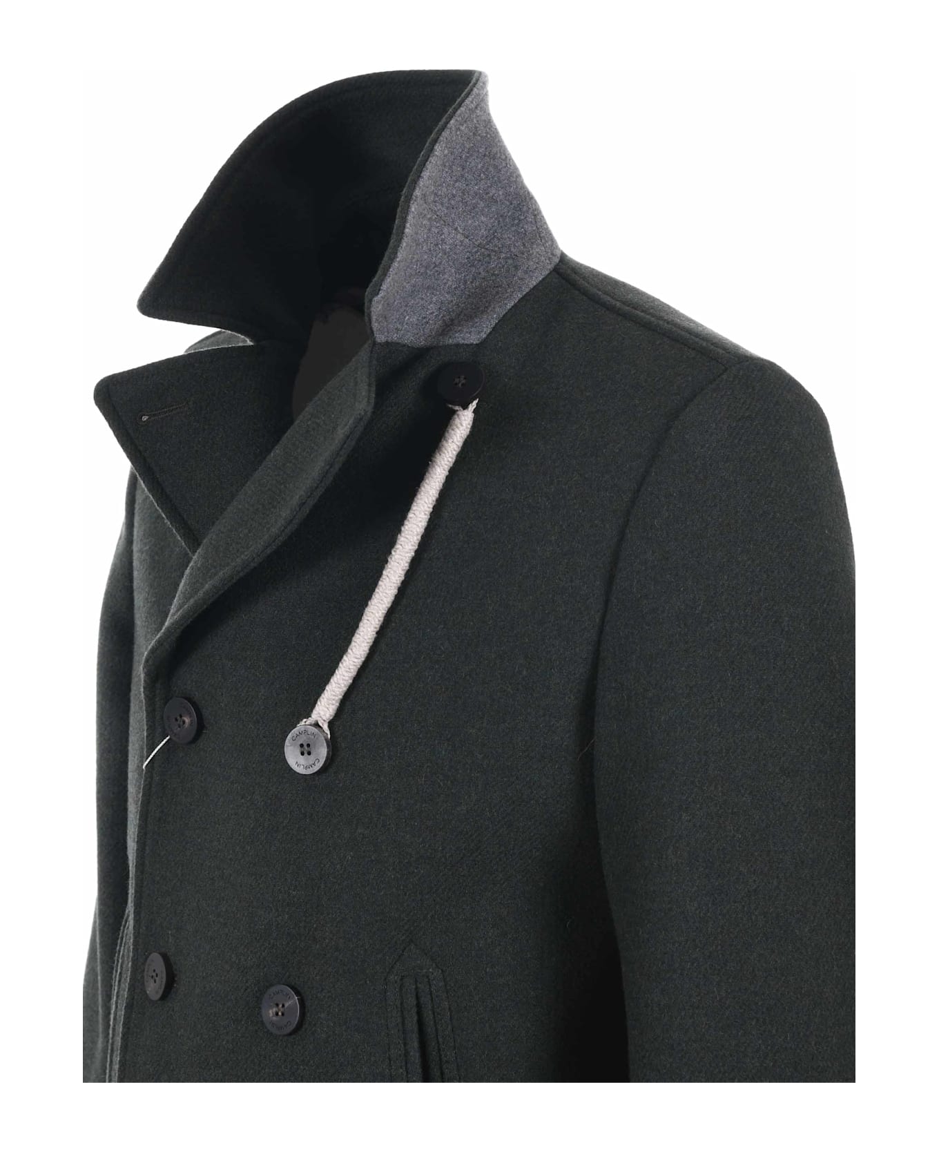 Camplin Peacoat In Wool Blend - Green