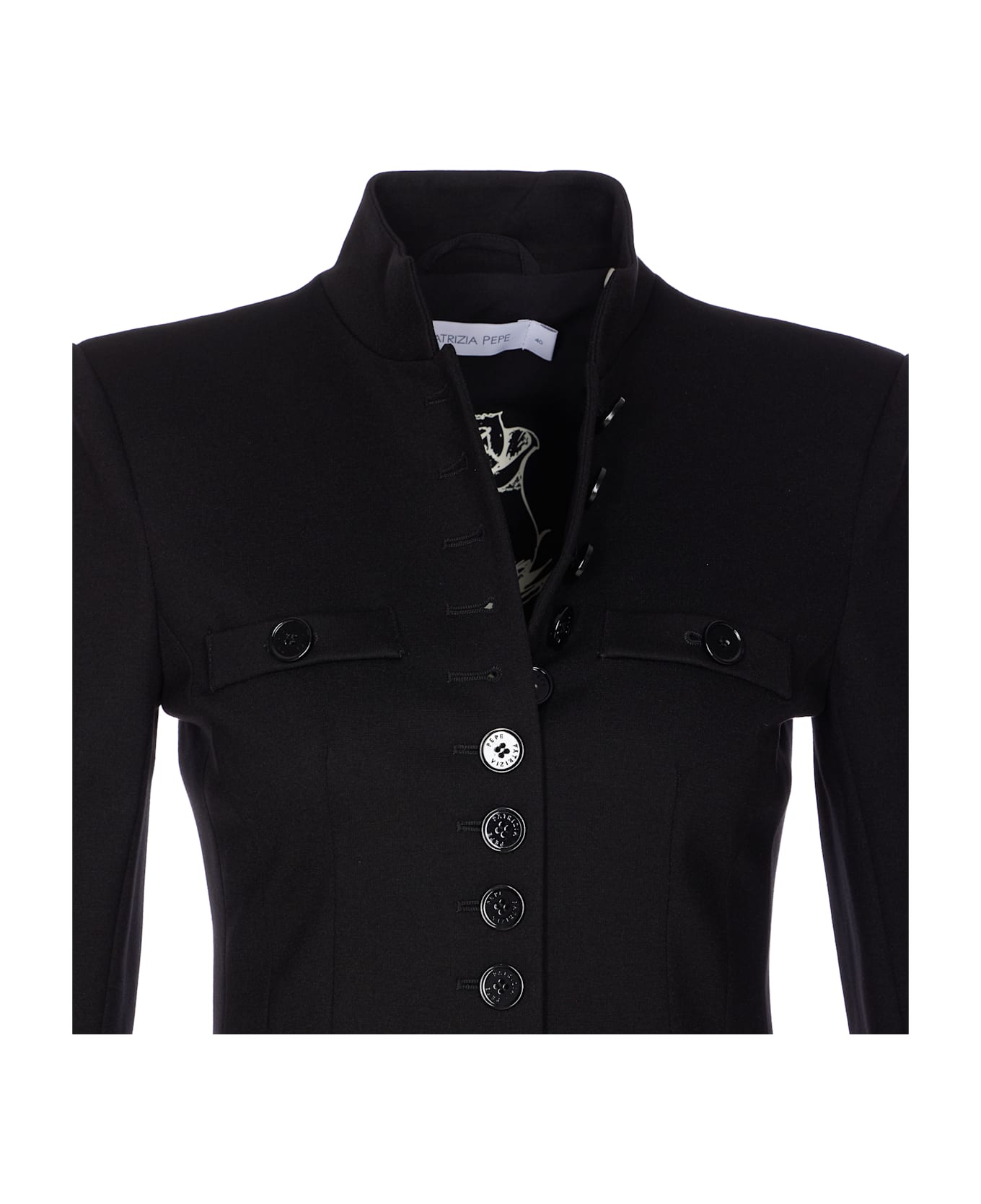 Patrizia Pepe Military Blazer - Black