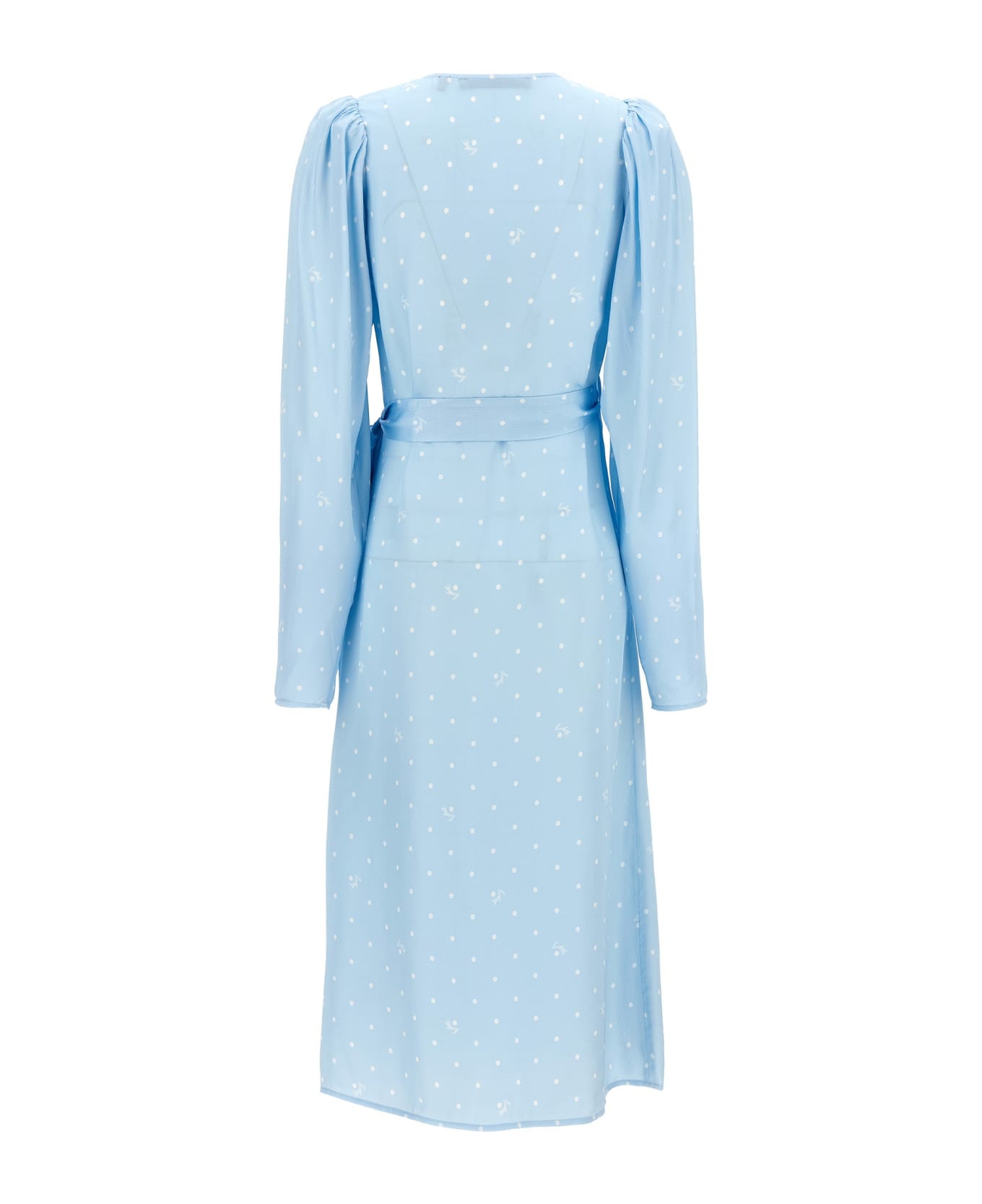 Rotate by Birger Christensen Midi Wrap Dress - Light Blue