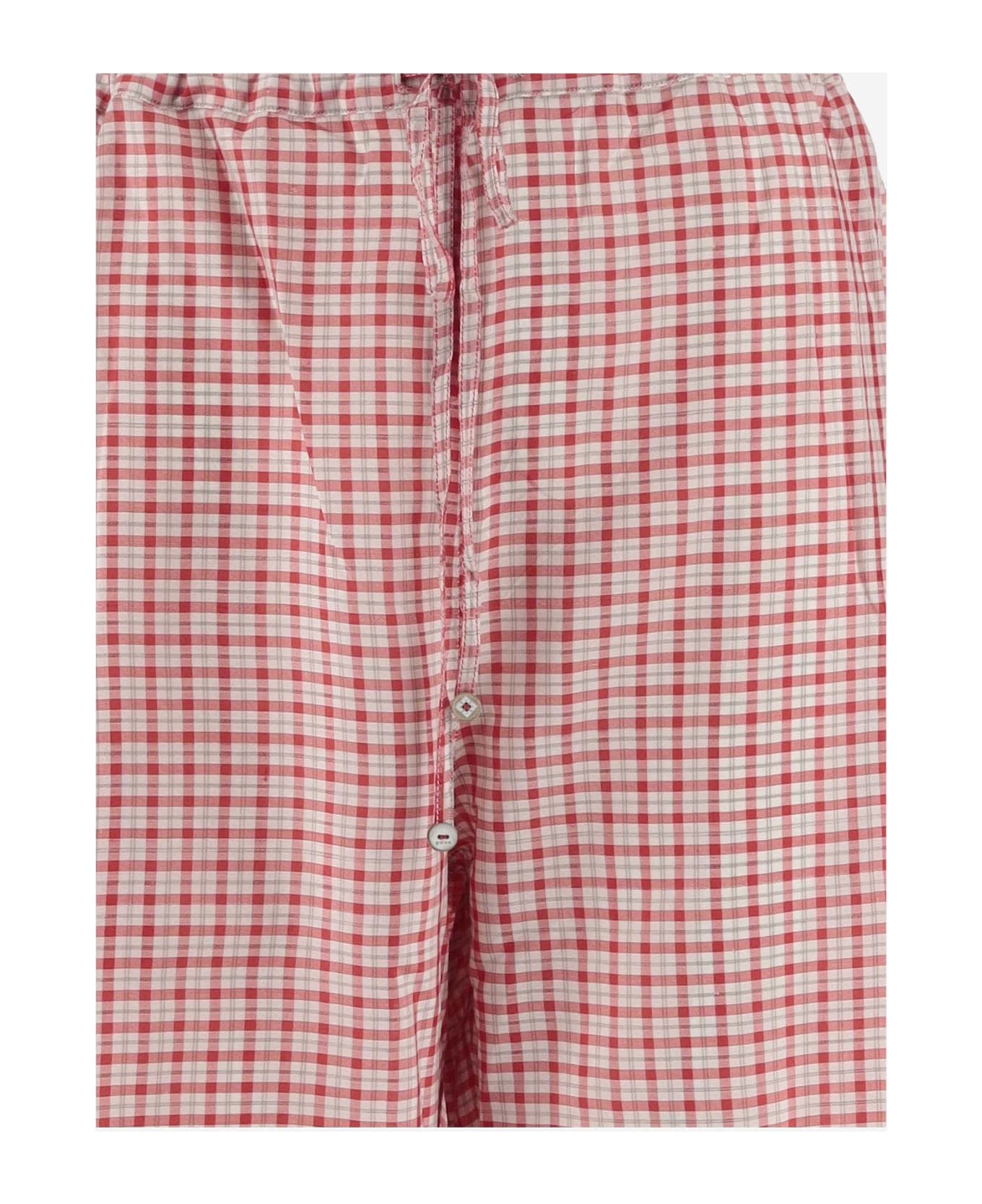 Péro Pure Silk Pants With Check Pattern - Red ボトムス