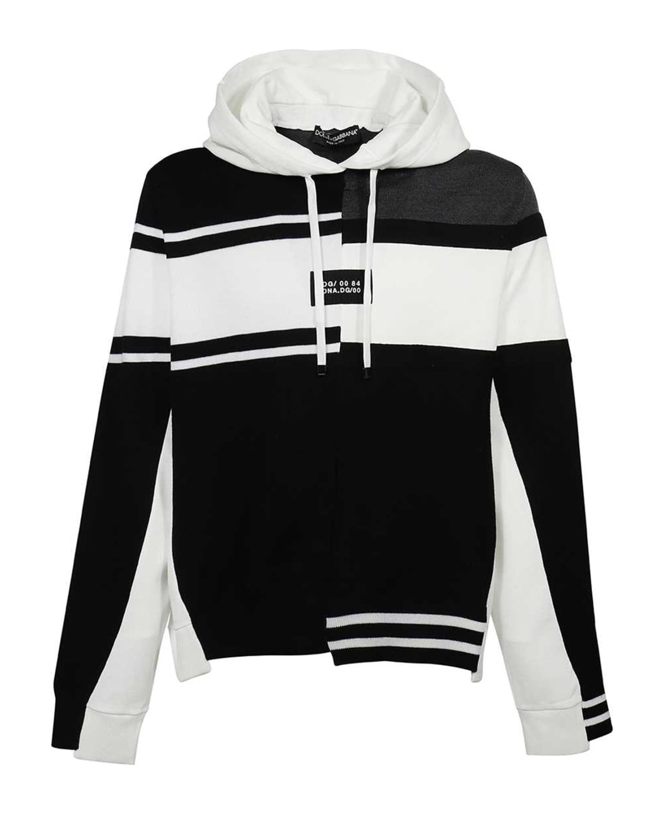Dolce & Gabbana Cotton Hooded Sweatshirt - Black フリース