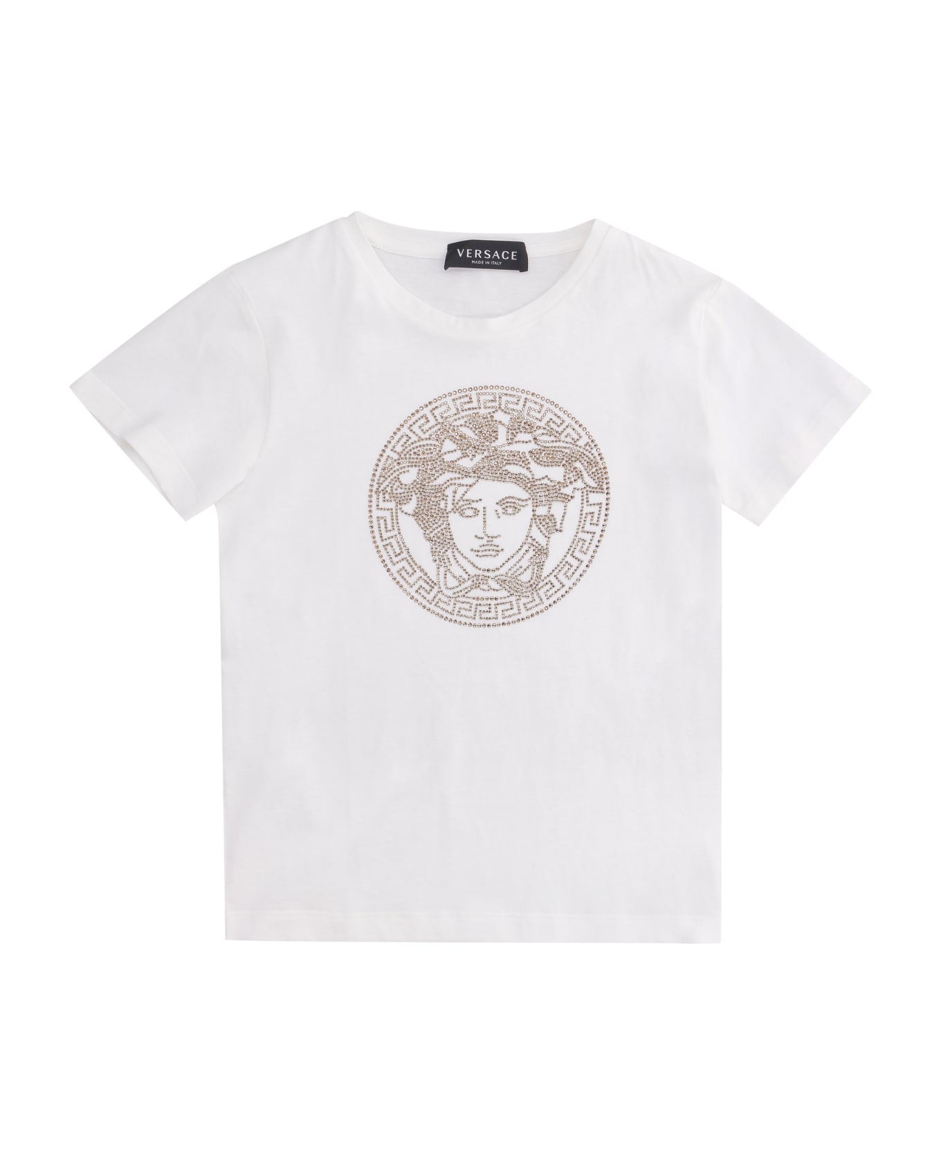 Young Versace Cotton Crew-neck T-shirt - White