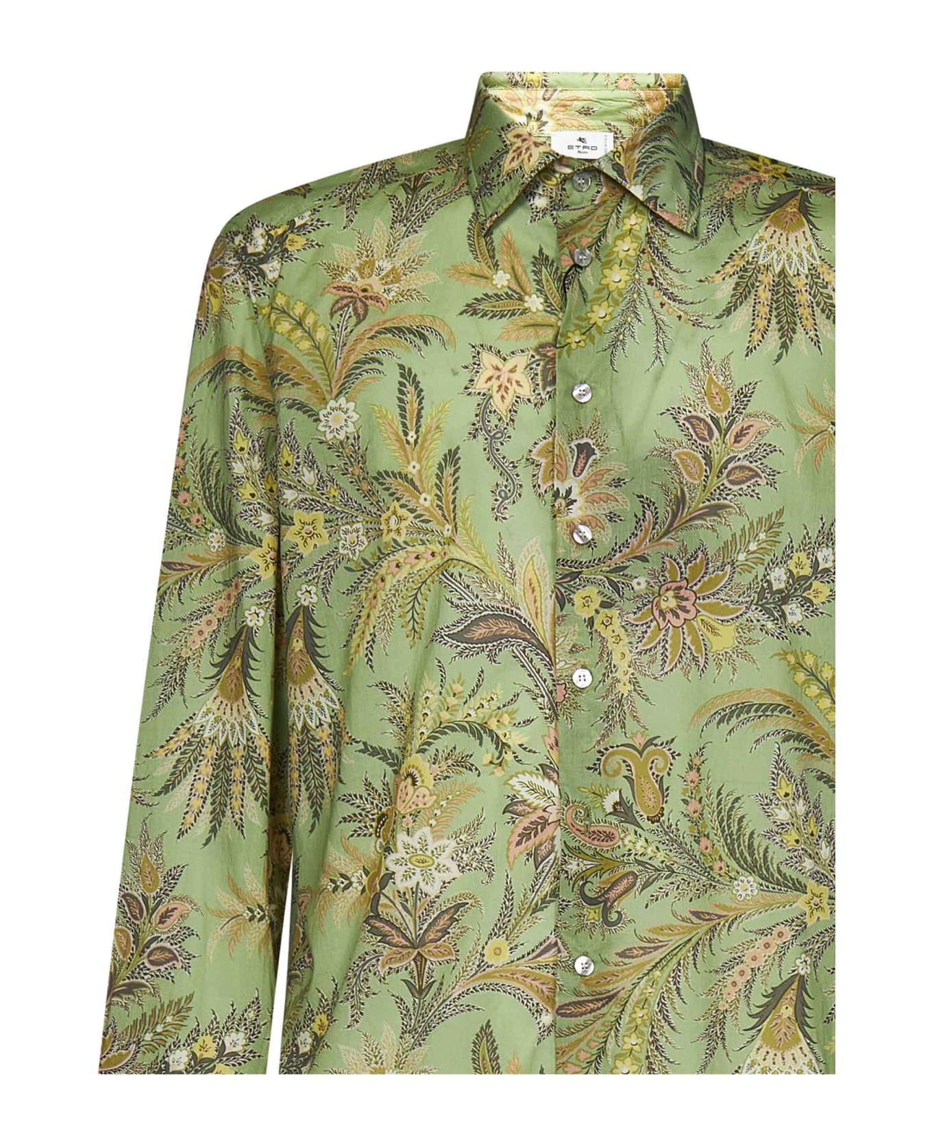 Etro Green Shirt With Paisley Print - Green
