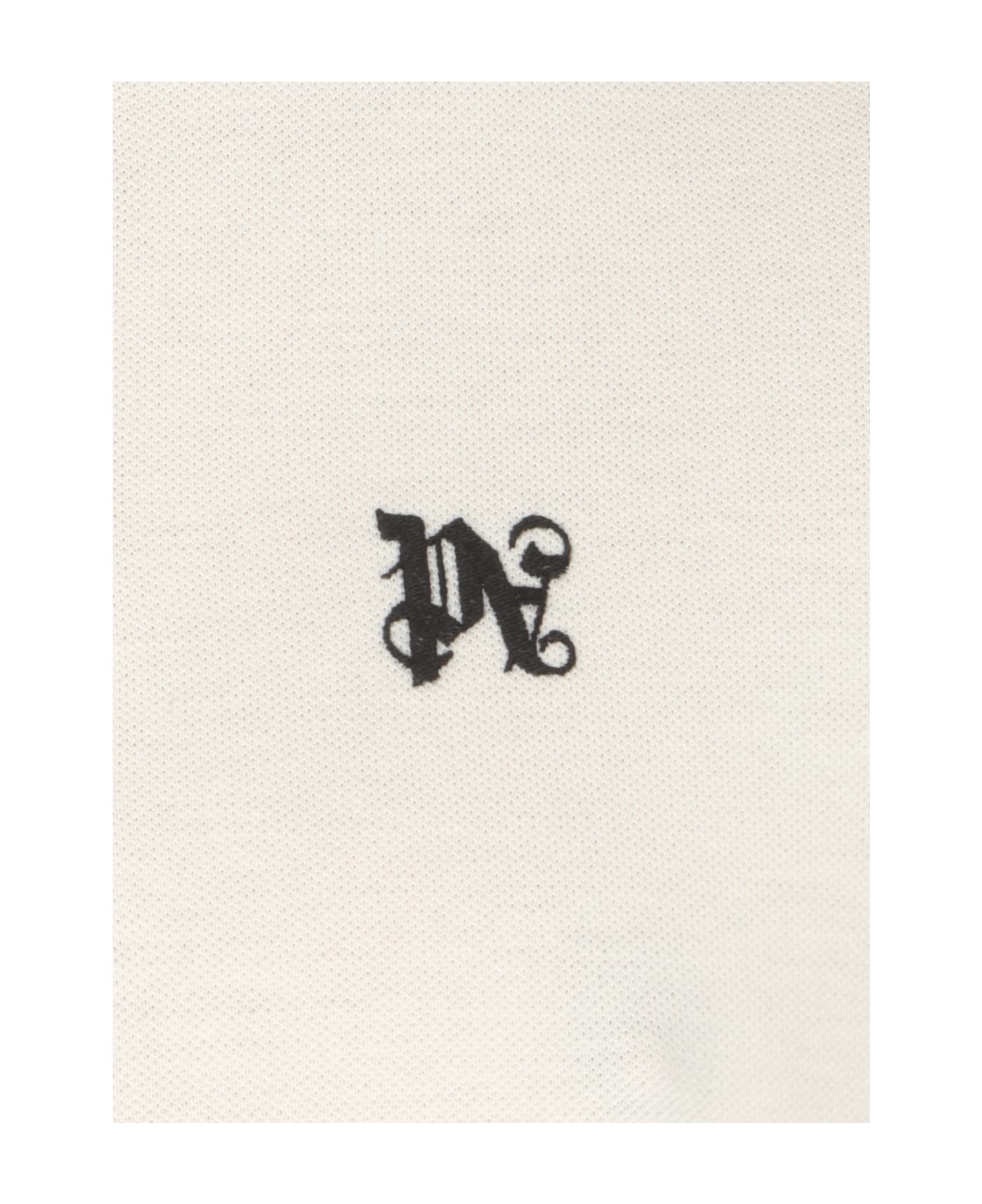Palm Angels Polo Shirt With Monogram Logo - White