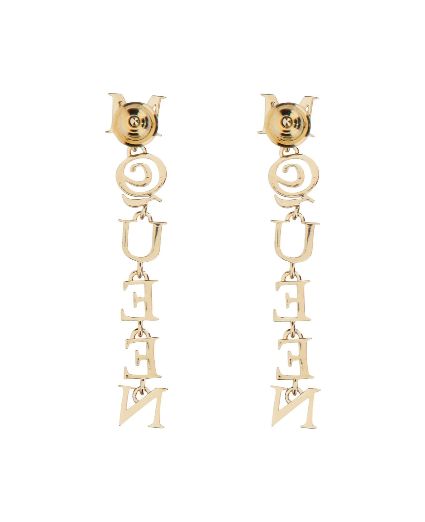 Alexander McQueen Logo Earrings - GOLD