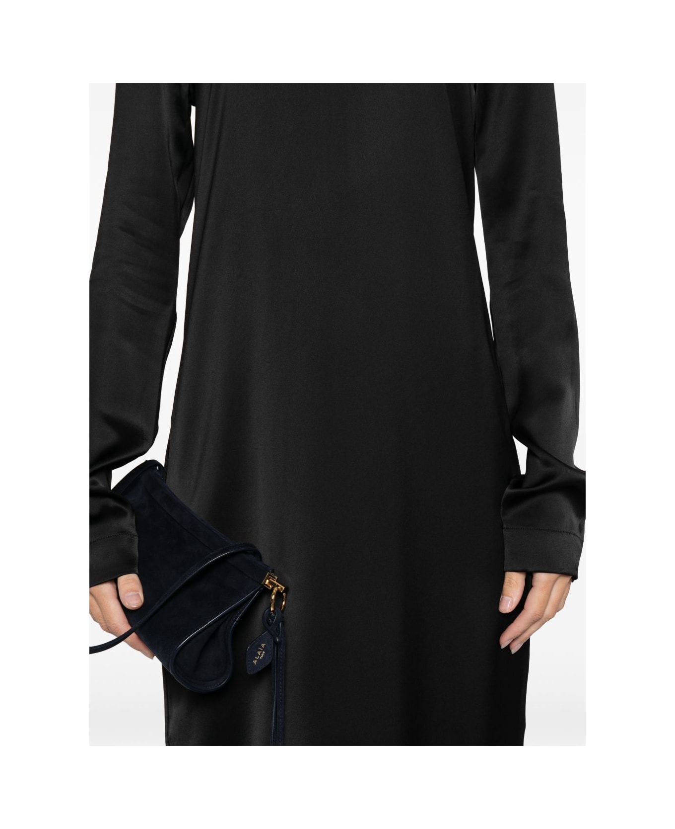 Totême Satin Long Dress - Black