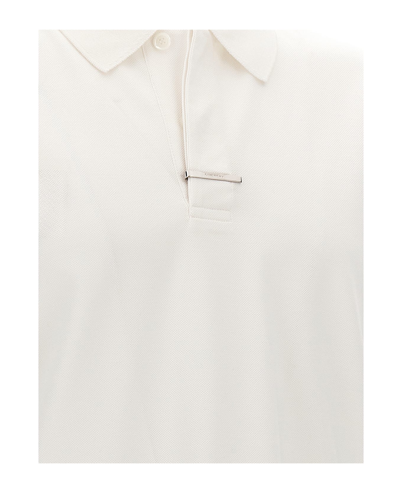 Givenchy Metal Clip Polo Shirt - White