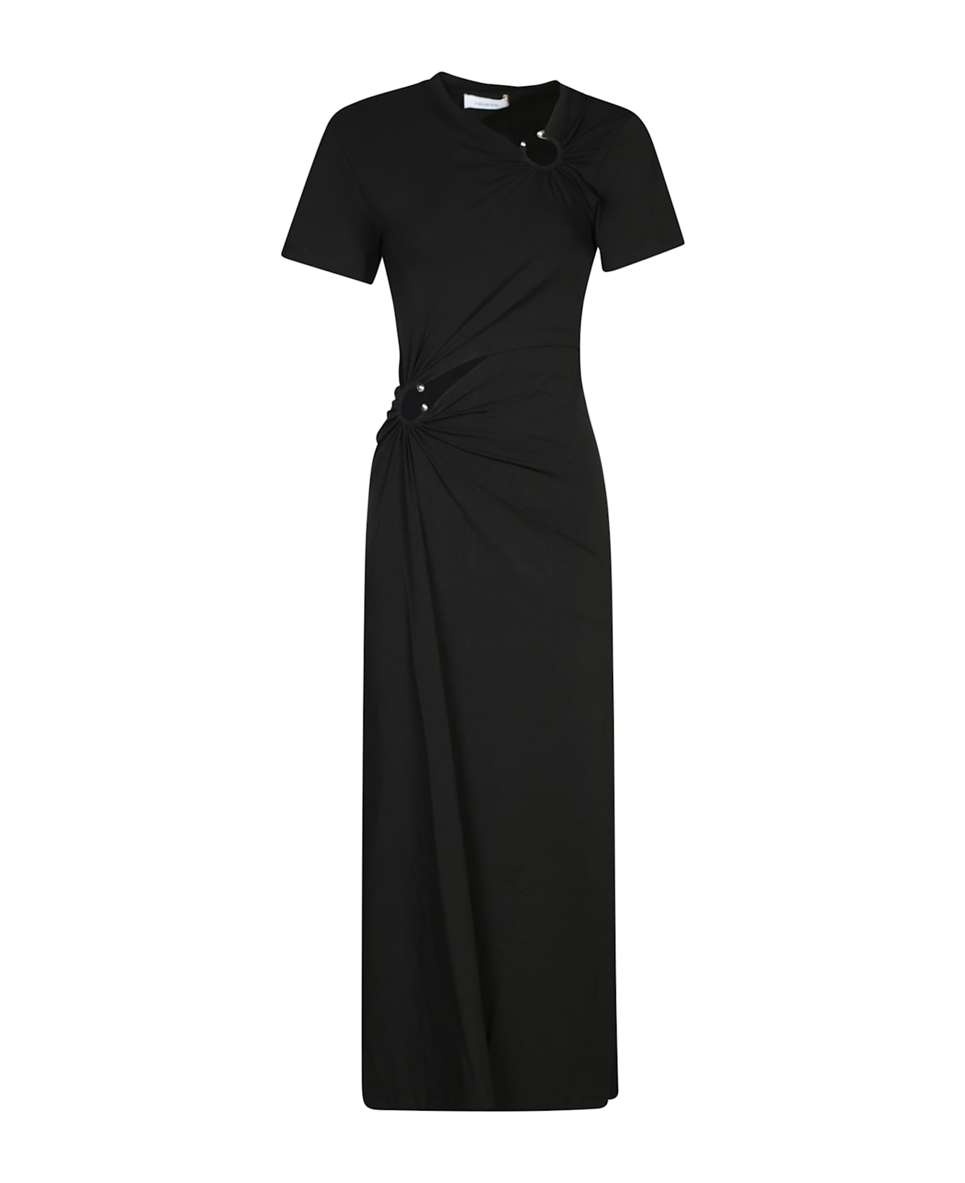 Paco Rabanne Jersey Long Piercing Dress - Black