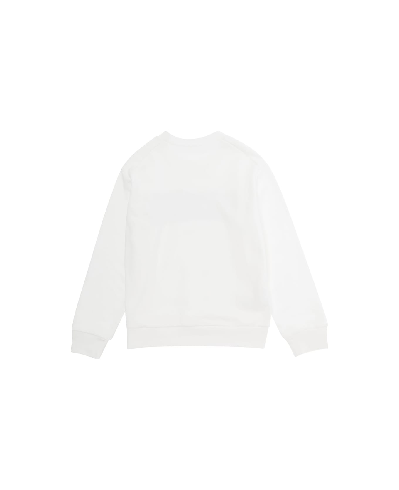 Marni White Sweatshirt With Logo Print In Cotton Boy - White