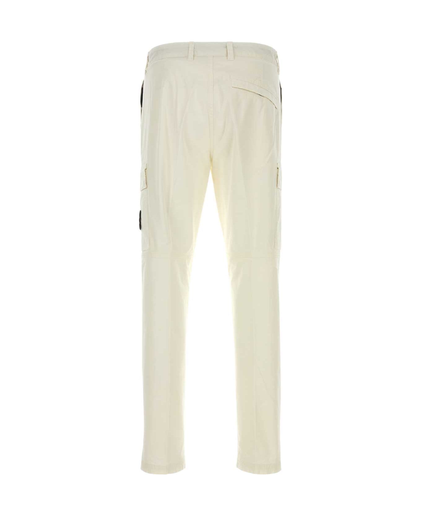 Stone Island Ivory Stretch Cotton Pant - IVORY