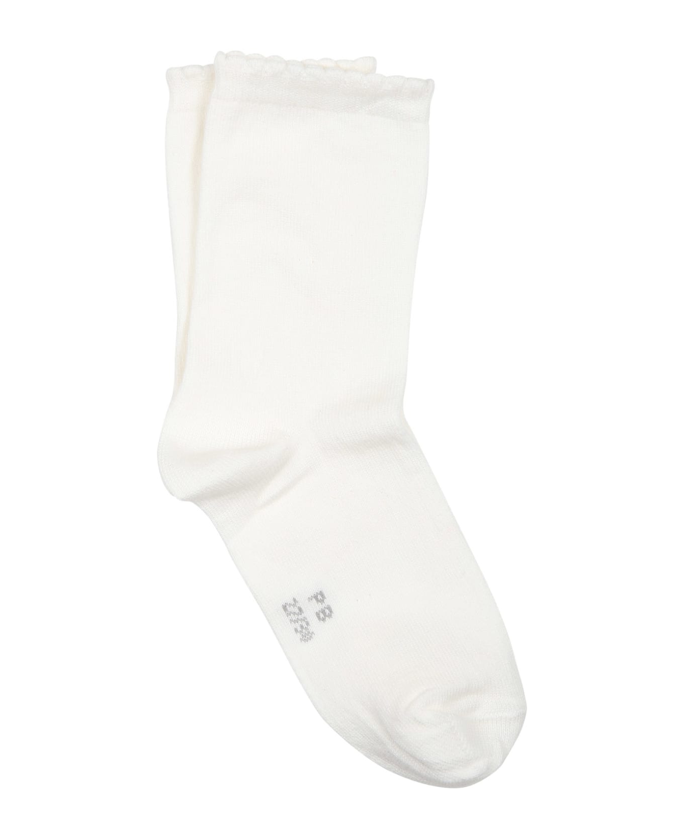 Petit Bateau Set Of Socks For Girl With Hearts - White アンダーウェア