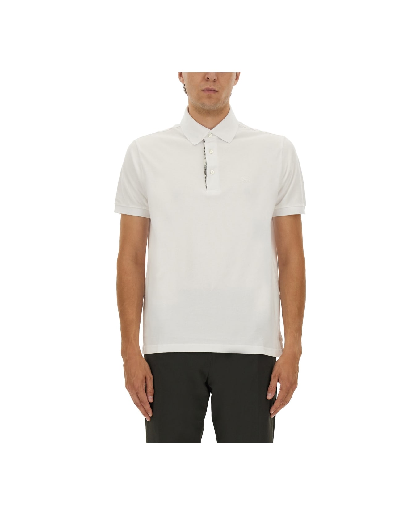 Etro Polo Shirt With Embroidered Pegasus - WHITE