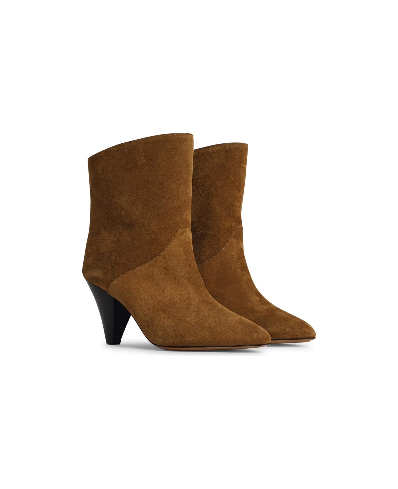 Isabel Marant Loline Brown Suede Boots - BEIGE