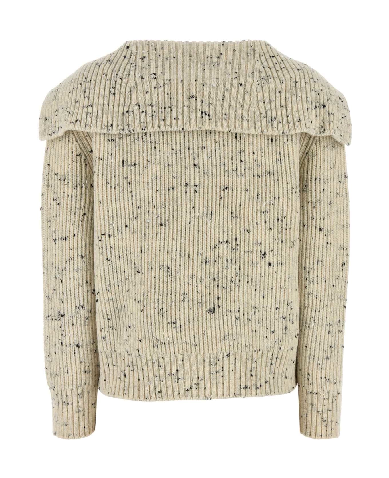 Bottega Veneta Two-tone Wool Blend Cardigan - DOVE