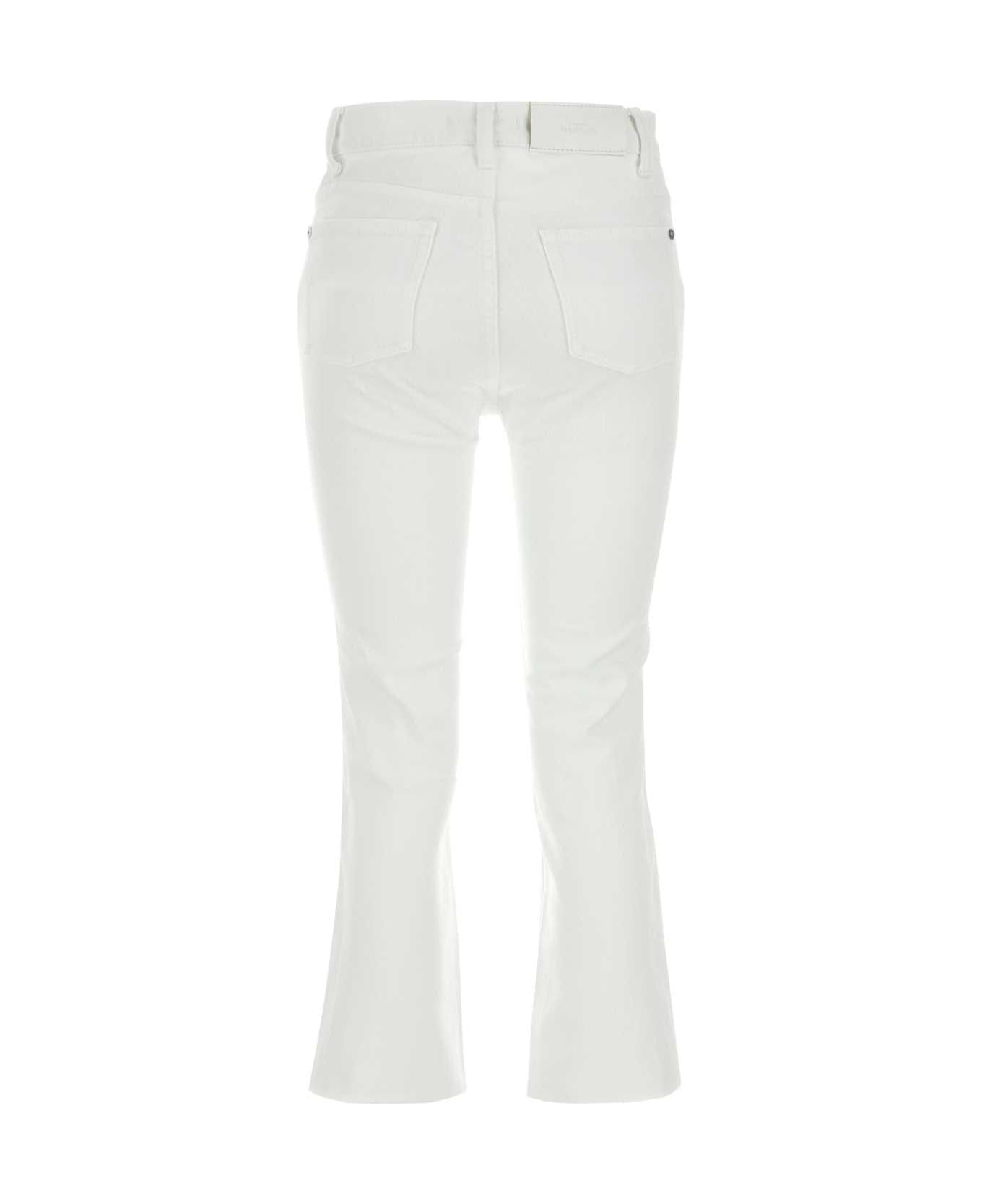 7 For All Mankind White Stretch Denim Logan Stovepipe Jeans - YACHT