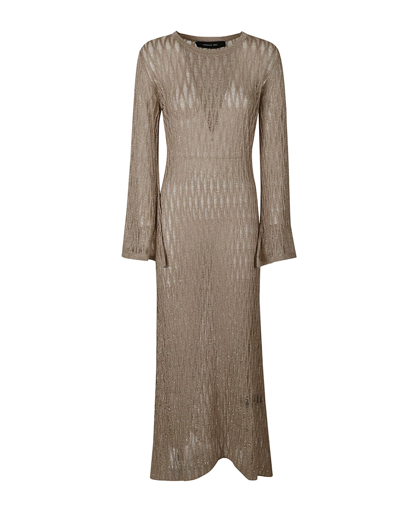 Federica Tosi See Through Long-sleeved Dress - Gold ワンピース＆ドレス