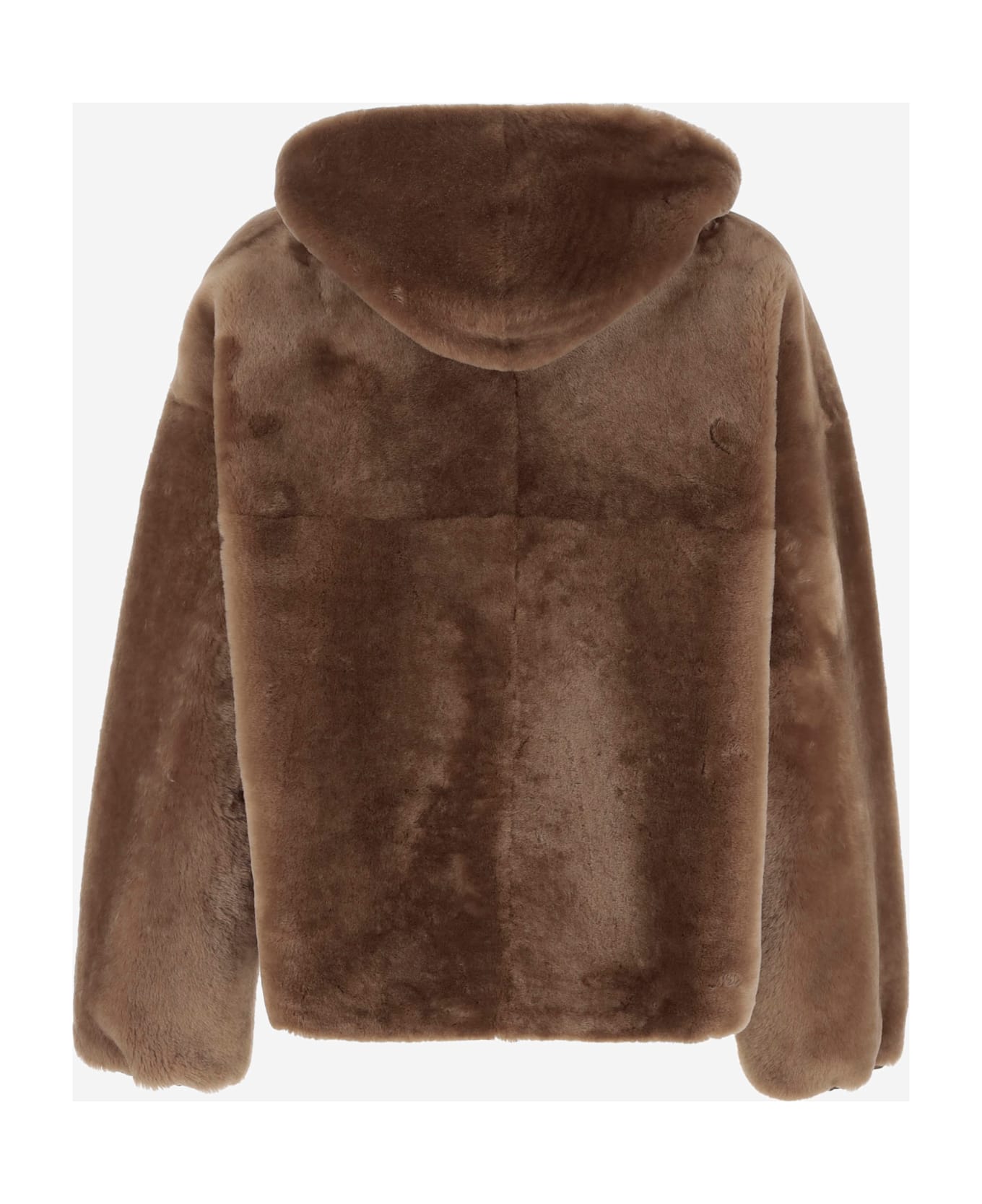 Blancha Shearling Reversible Jacket - Brown