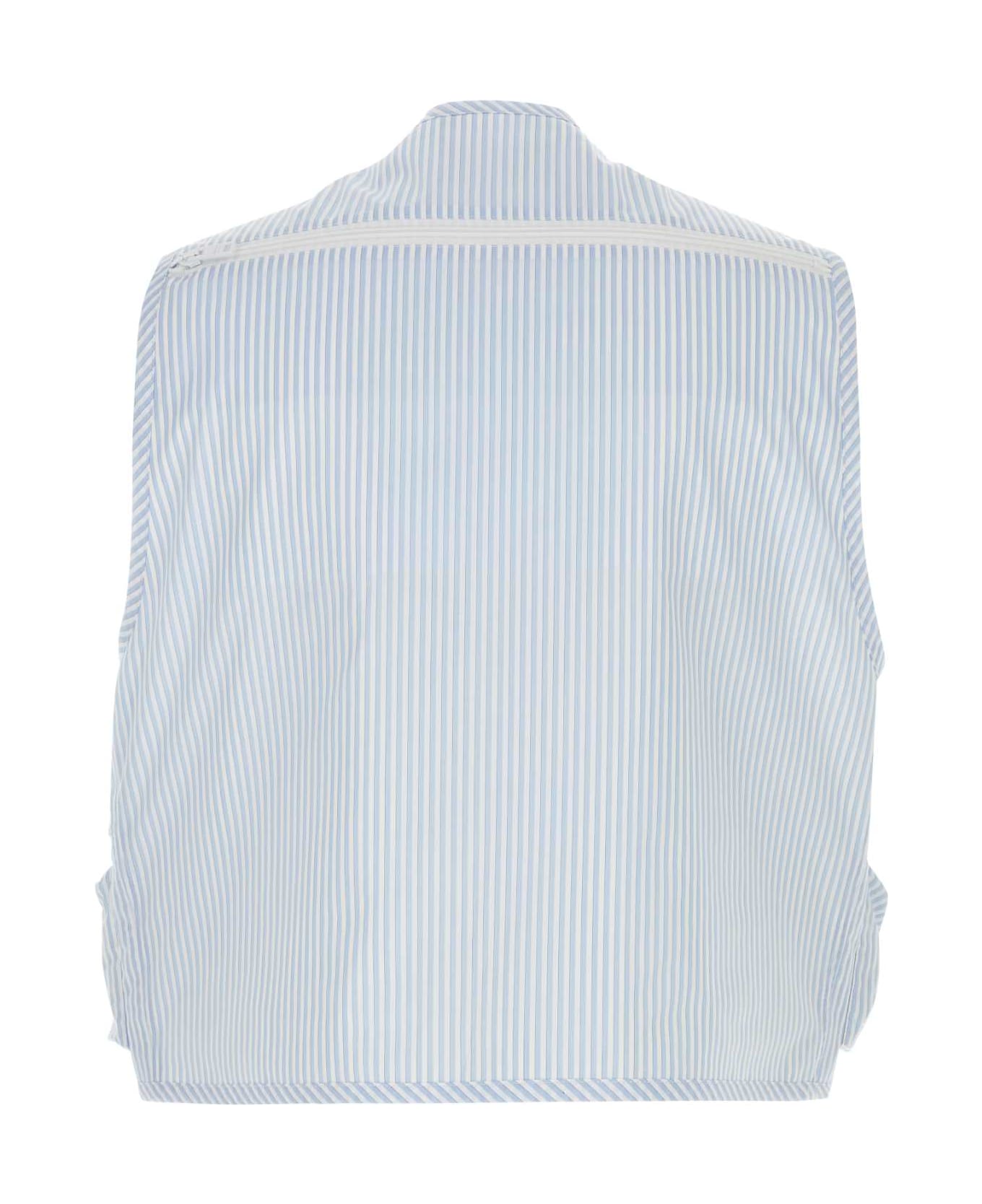 Prada Embroidered Poplin Vest - BIANCOCIELO