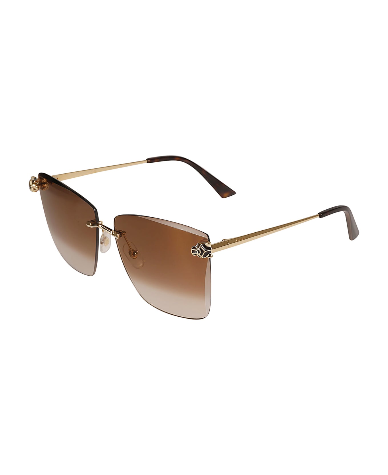 Cartier Eyewear Butterfly Square Sunglasses - Gold/Brown サングラス