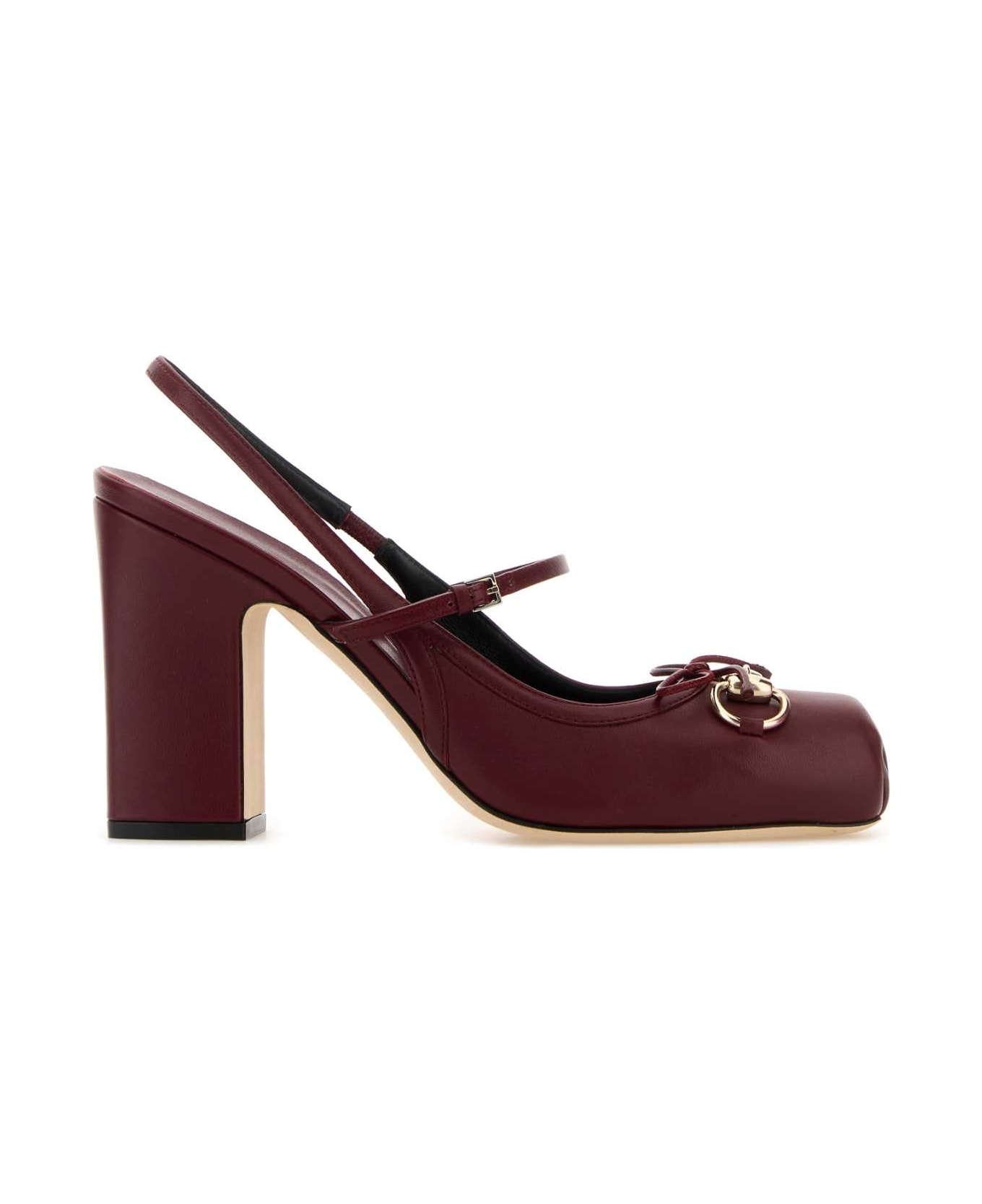 Gucci Burgundy Leather Pumps - ROSSOANCORA