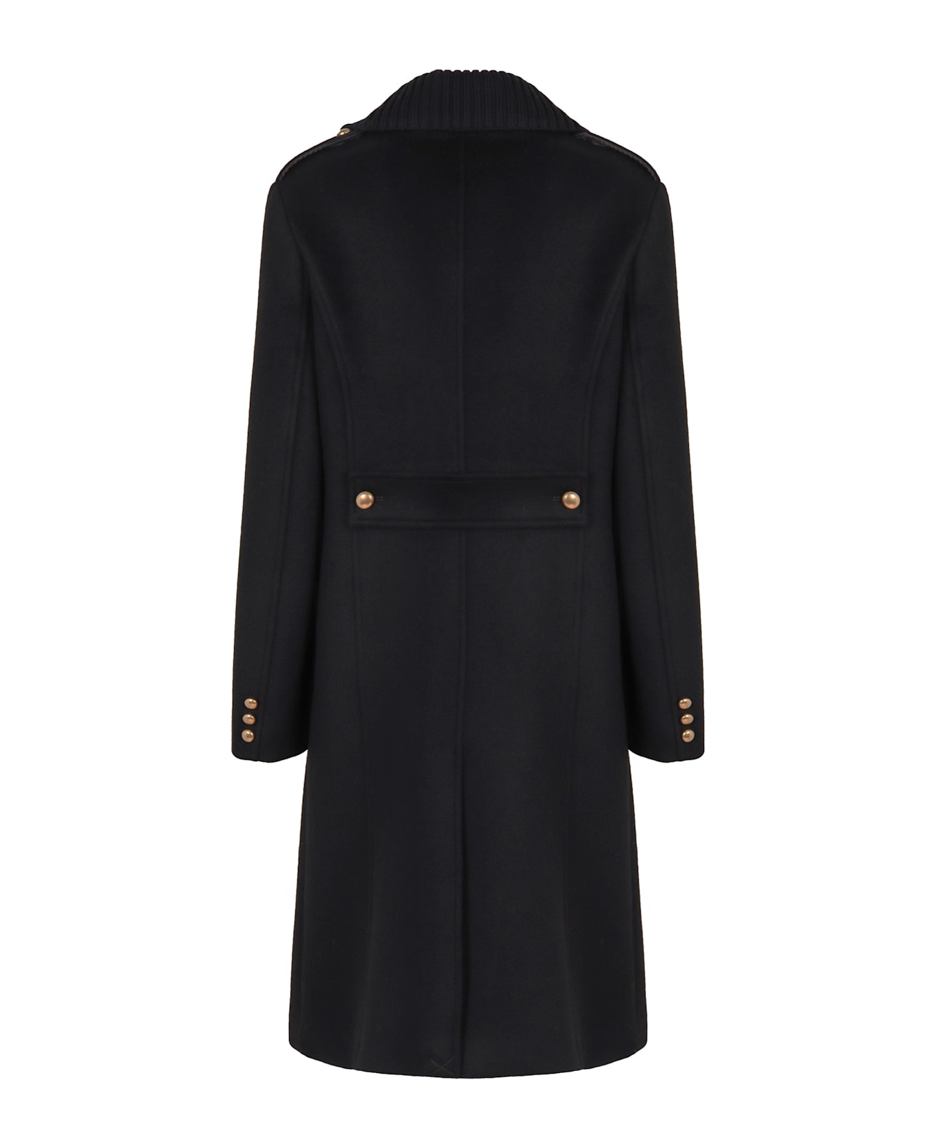 Parosh Double-breasted Coat In Wool - black