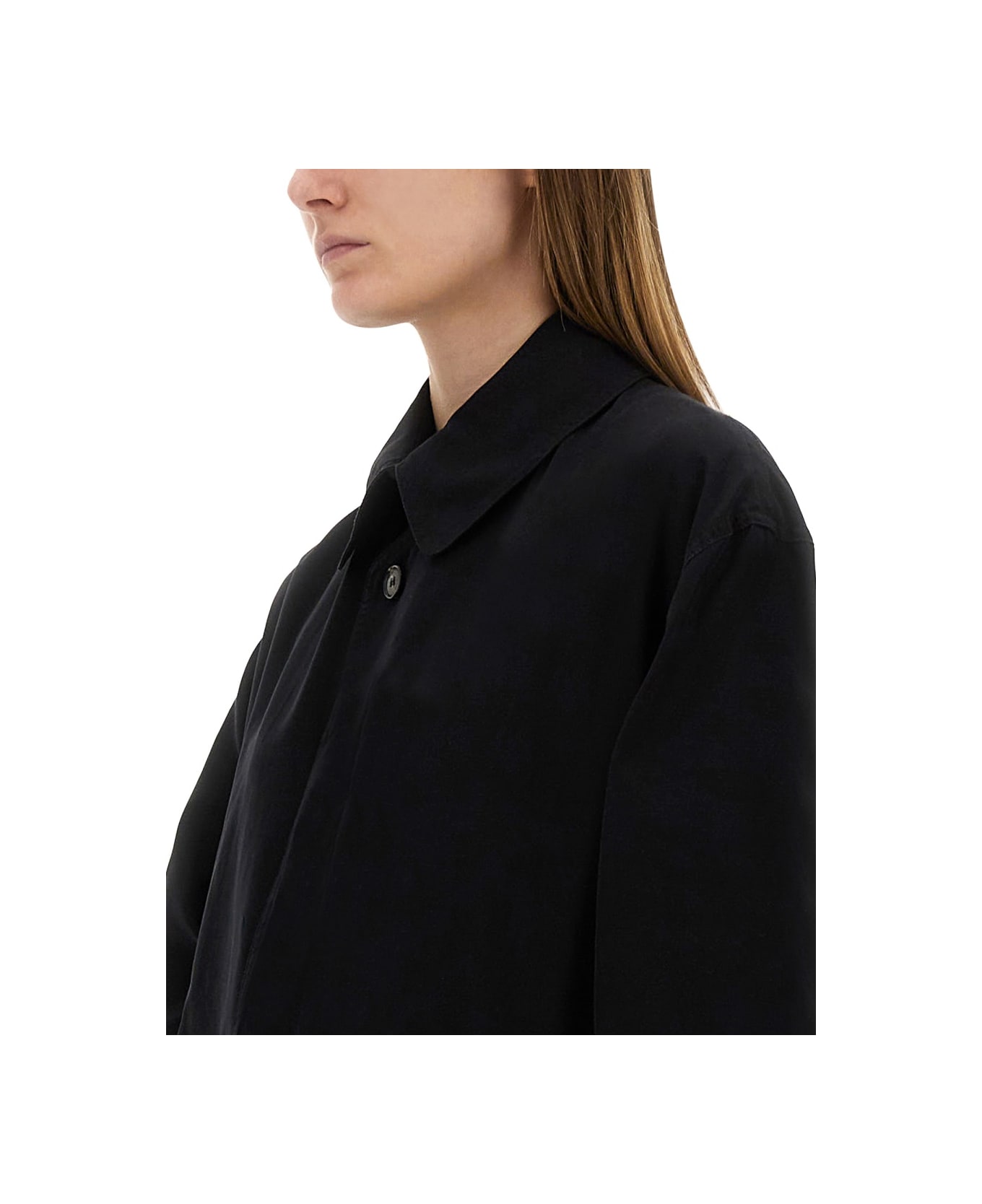 Maison Margiela Single-breasted Trench Coat - BLACK