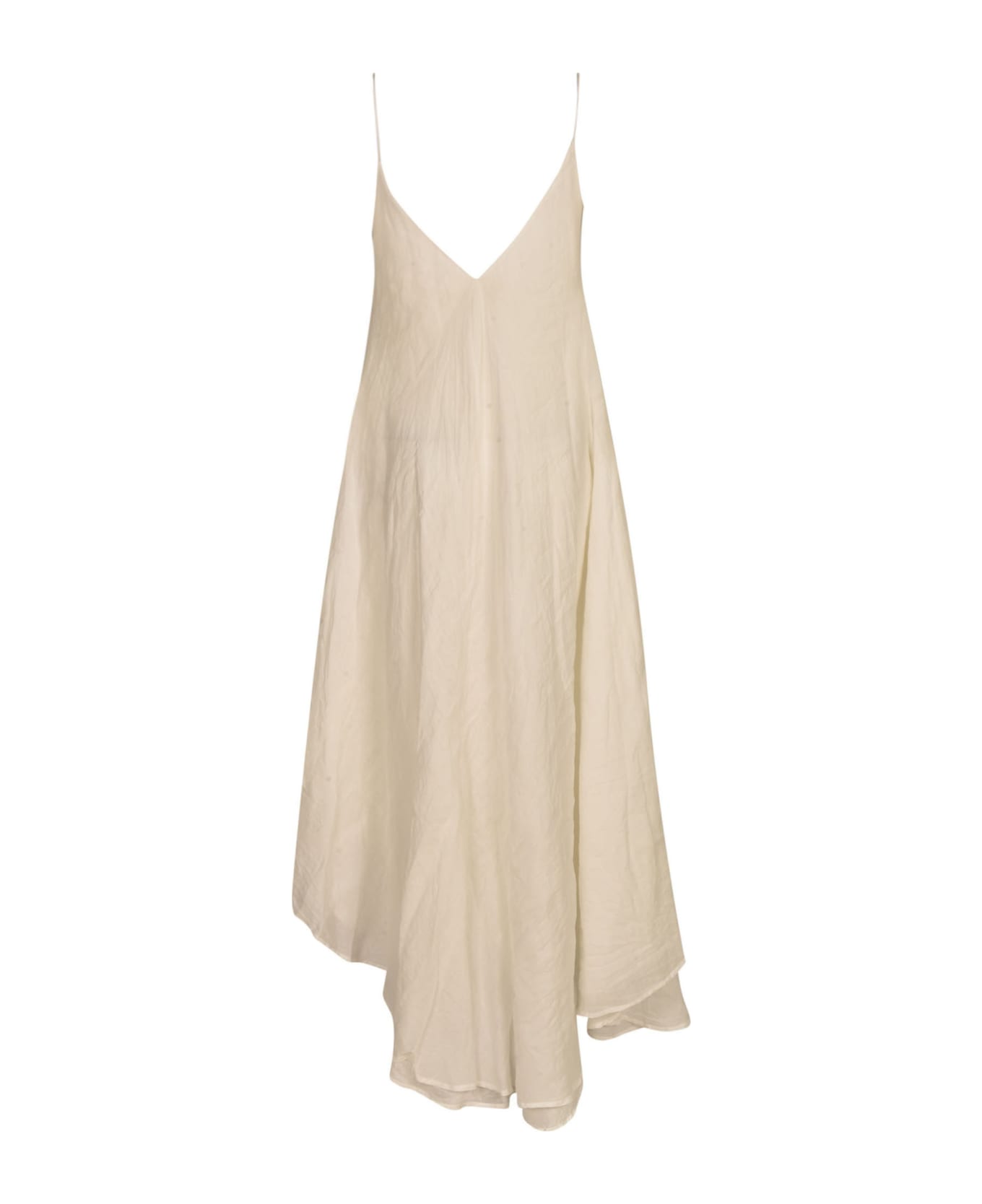 Marc Le Bihan Semi-pleat Sleeveless Long Dress - White
