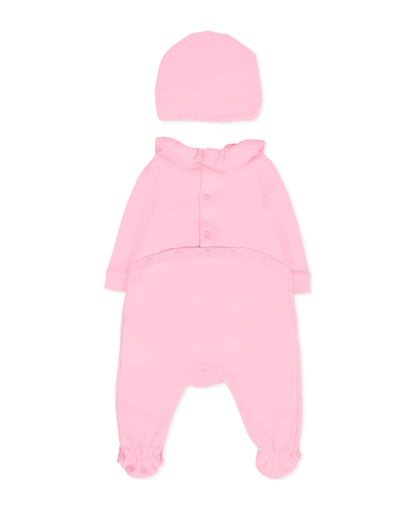 Givenchy Pink Babygrow Set For Baby Girl With Logo - Pink