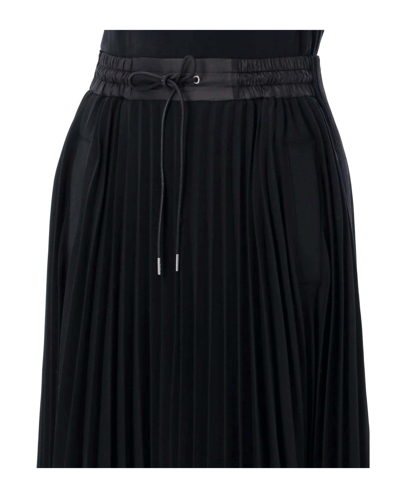 Sacai Tech Pleated Skirt - Black