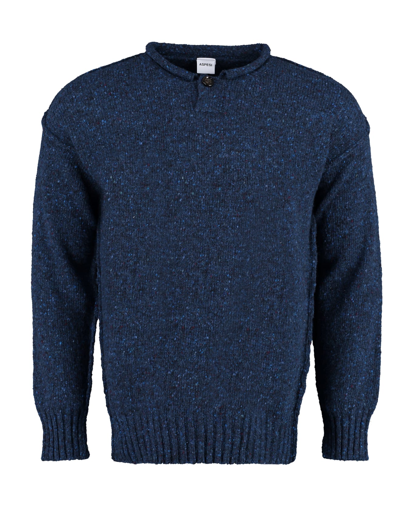 Aspesi Knit Wool Pullover - blue