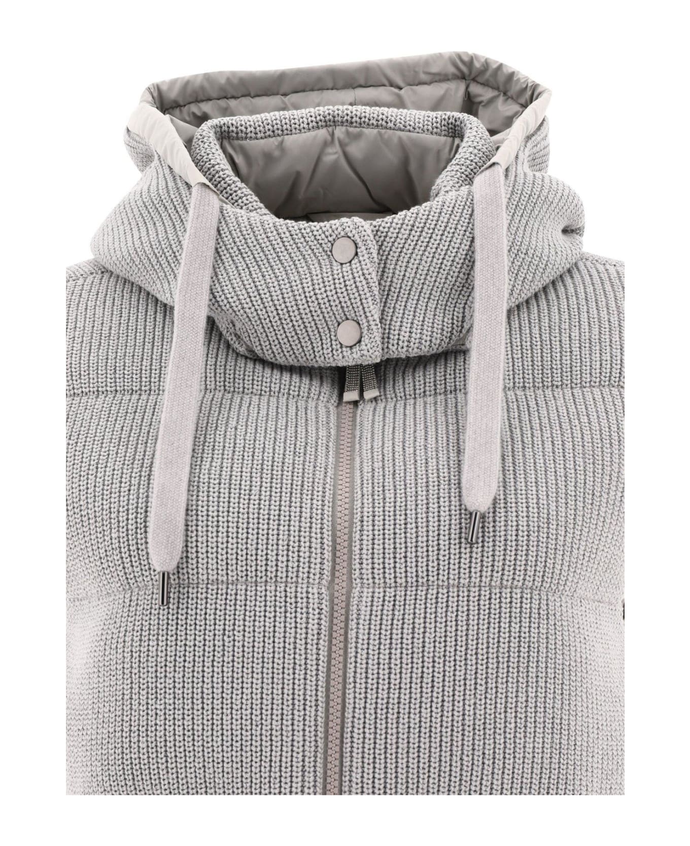 Brunello Cucinelli Sleeveless Quilted Gilet - GREY ベスト