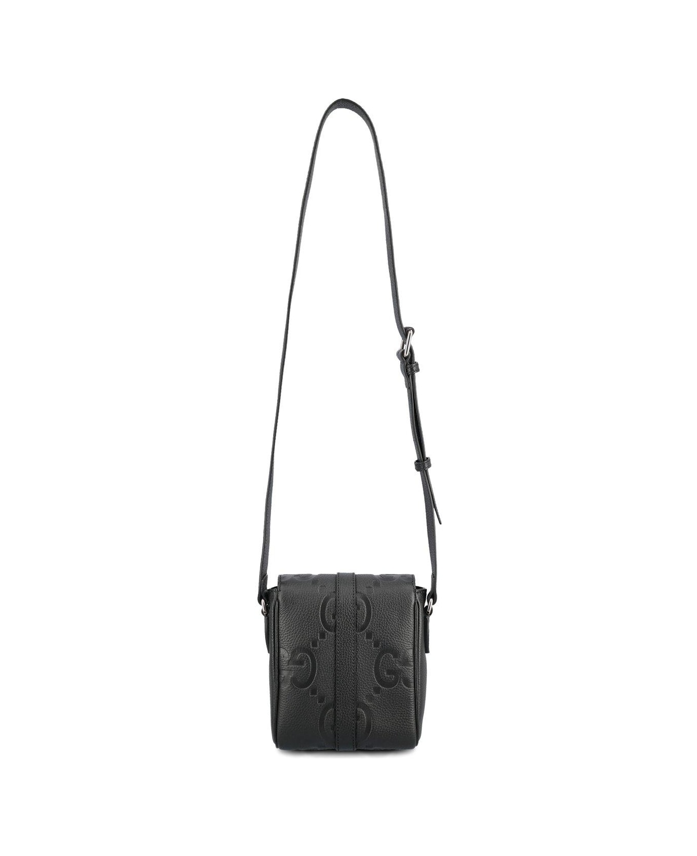Gucci N Small Jumbo Gg Foldover Top Messenger Bag - BLACKBLACK
