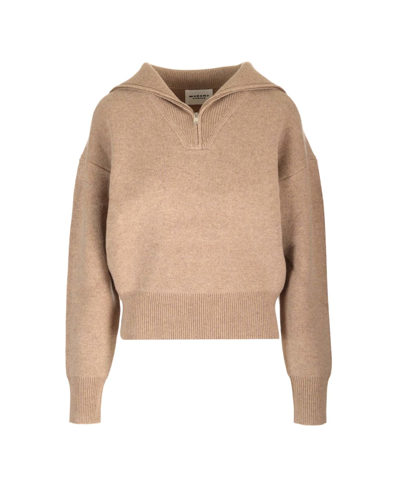 Marant Étoile Half Zip Sweater - Beige