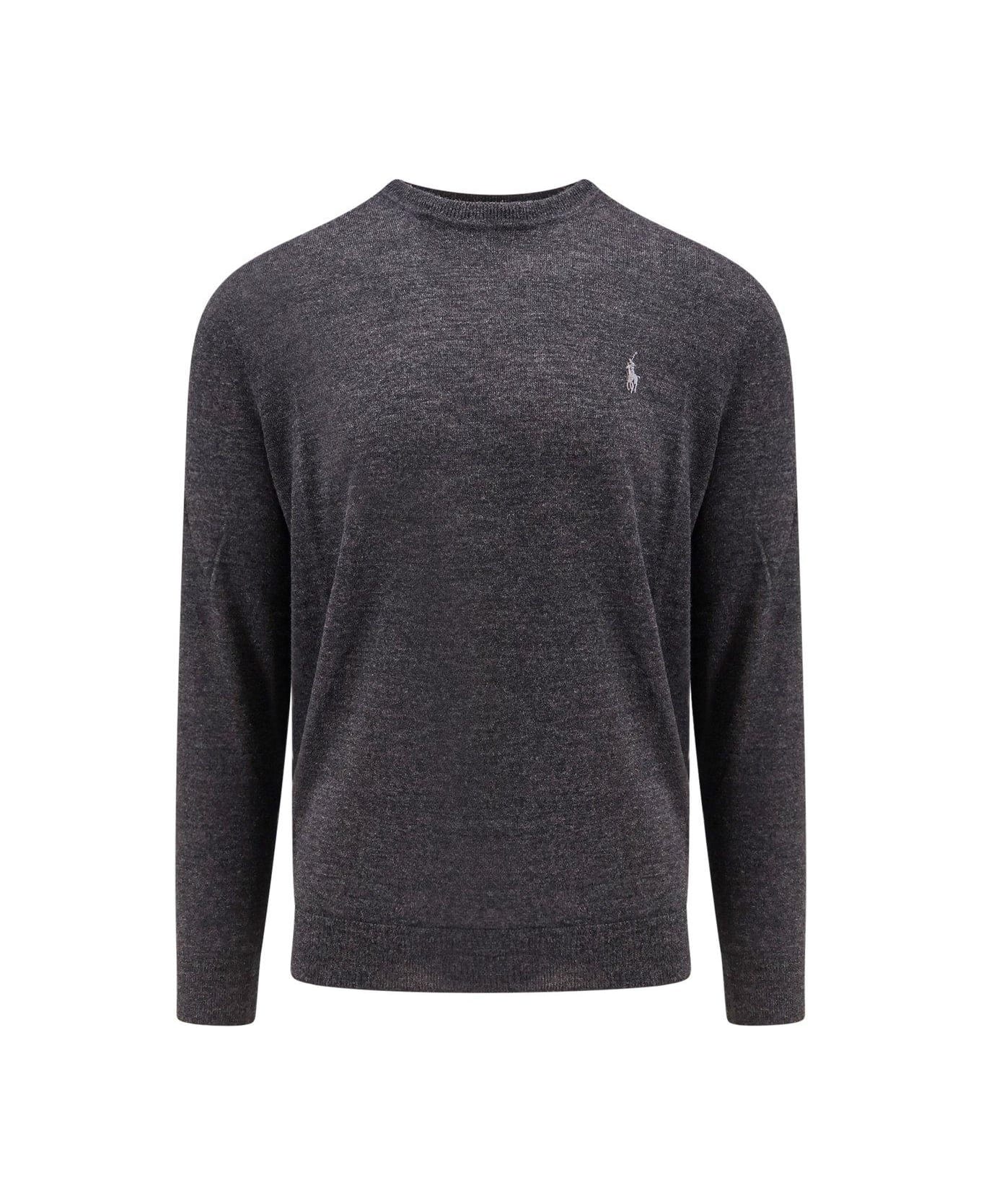 Polo Ralph Lauren Logo Embroidered Crewneck Jumper - Grey
