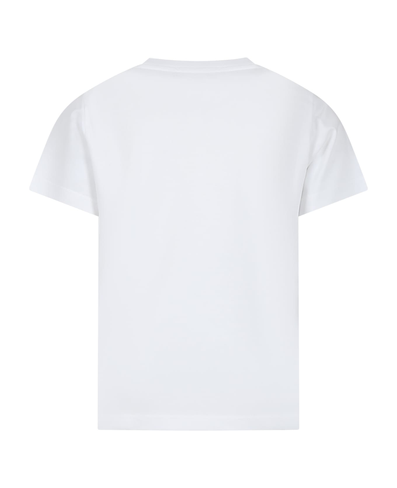 Balmain White T-shirt For Kids With Logo - White/black